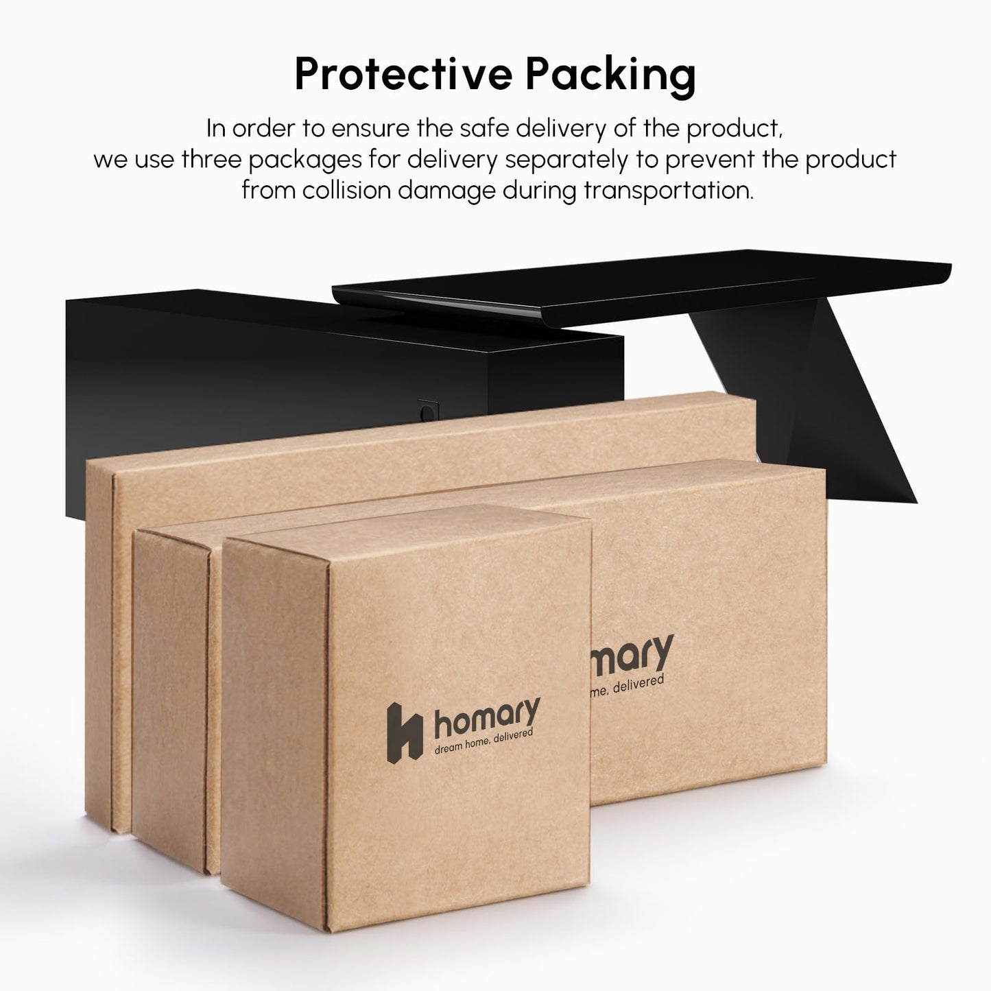 homary 70.9" Modern L-Shape Executive Desk, Home Office Desk with Drawers & Cabinet Modern Computer Desk for Home Business Furniture, Black, Right Hand