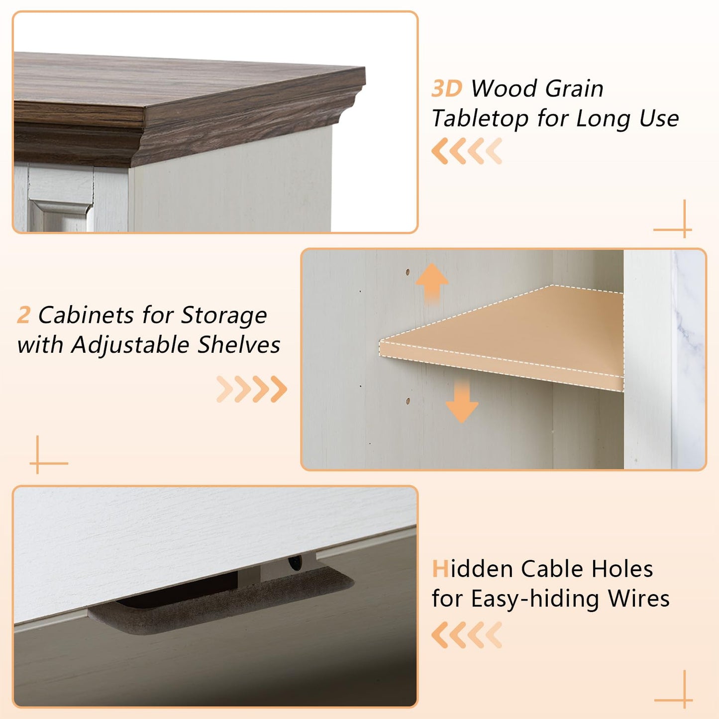 AMERLIFE 70" Farmhouse Heavy Fireplace TV Stand with 33" Electric Fireplace, for 80" TVs up, Media Entertainment Center with Diamond Door, TV Console Storage Cabinet for Living Room, White & Barnwood