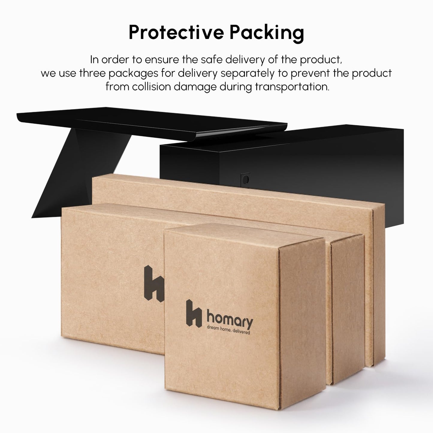 homary 70.9" Modern L-Shape Executive Desk, Home Office Desk with Drawers & Cabinet Modern Computer Desk for Home Business Furniture, Black, Right Hand