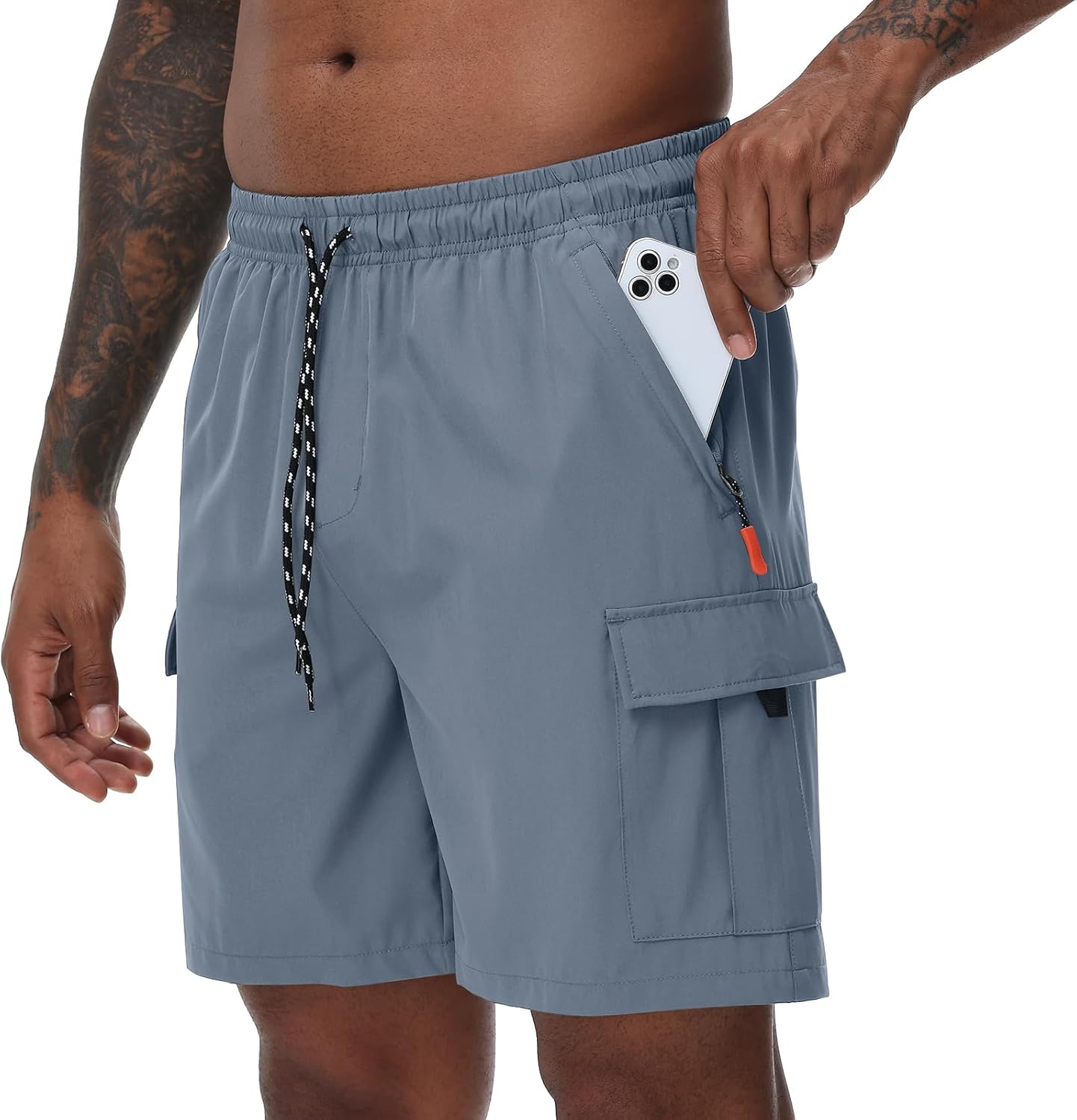 Men's Cargo Shorts Quick Dry Lightweight Stretch Hiking Shorts for Men with 5 Pockets No Lining