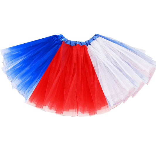 4th of July Tutu Tulle Skirt for Girls Women, Red White Blue Tutu Skirt Kids Adult Independence Day Patriotic Costume Unisex