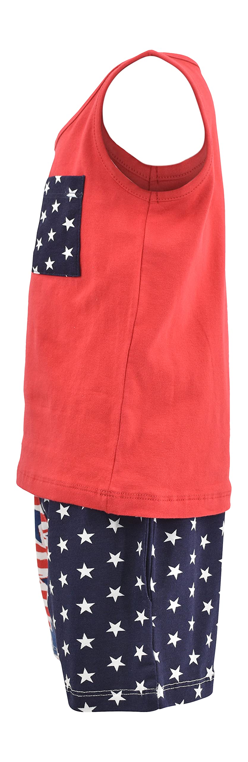 Unique Baby Boys Patriotic Stars Stripes 4th of July Short Set