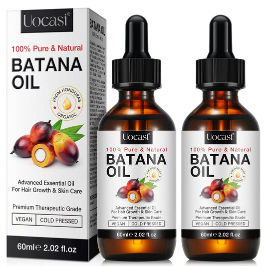 Batana Oil for Hair Growth - 2 Pack, Raw Unrefined Batana Oil,100% Pure Natural Stimulation for Hair Growth, Thickens Strands, Prevent Dry Hair & Hair Loss, 4.04 Oz