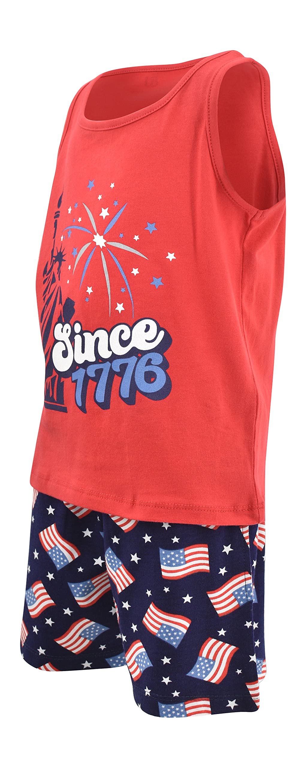 Unique Baby Boys American Boy 4th of July 2pc Tank Shorts Set