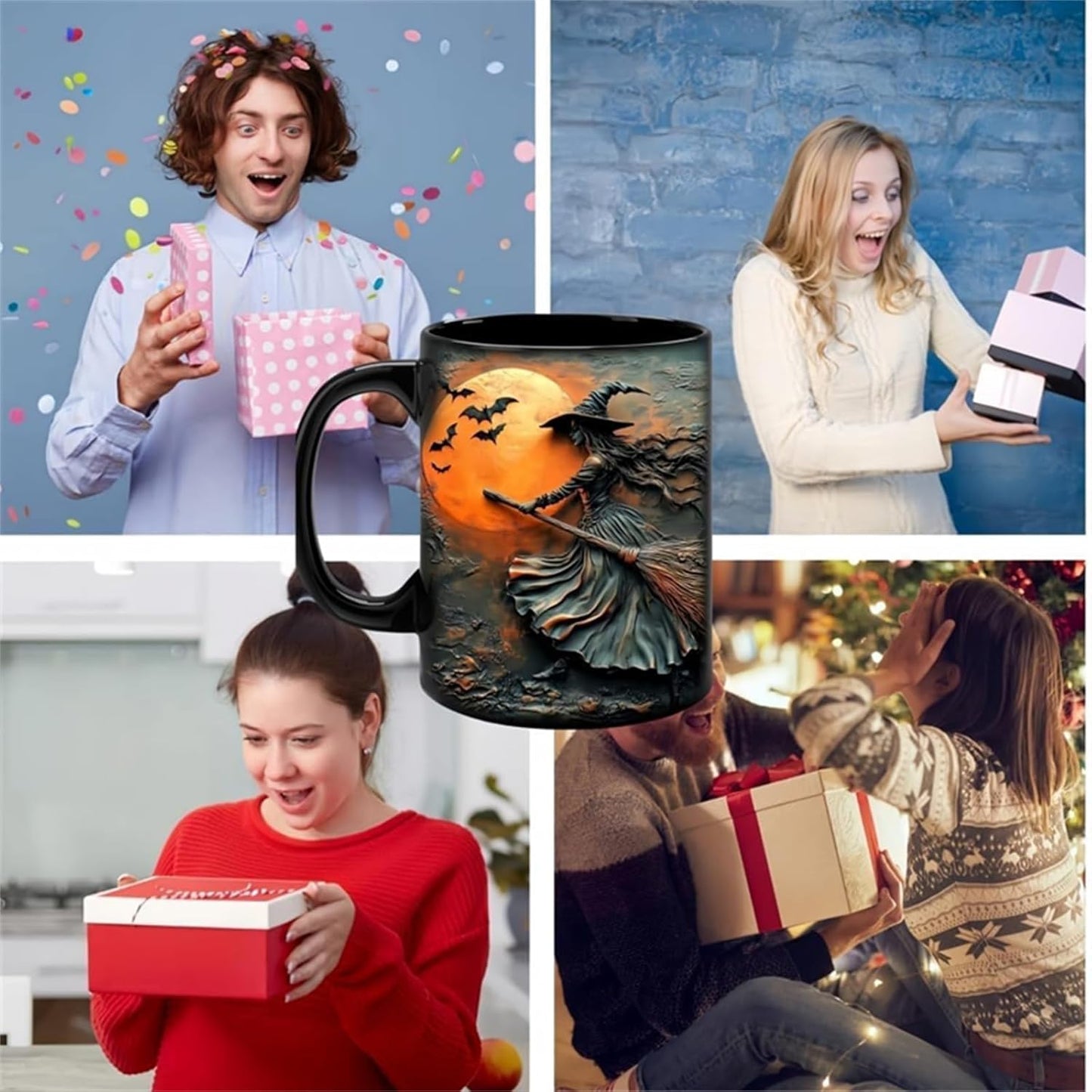 AICHENG Halloween Mug Witch Cauldron coffee Mug《The pattern is not 3D》