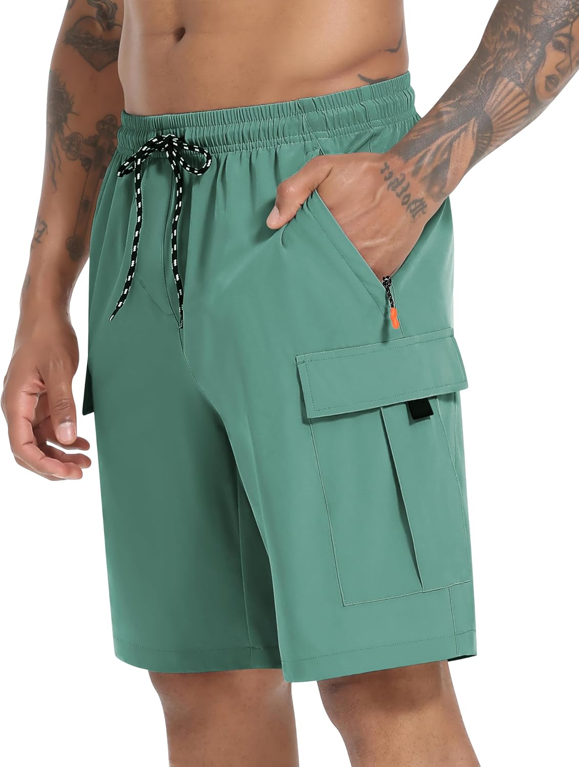 Men's Cargo Shorts Quick Dry Lightweight Stretch Hiking Shorts for Men with 5 Pockets No Lining