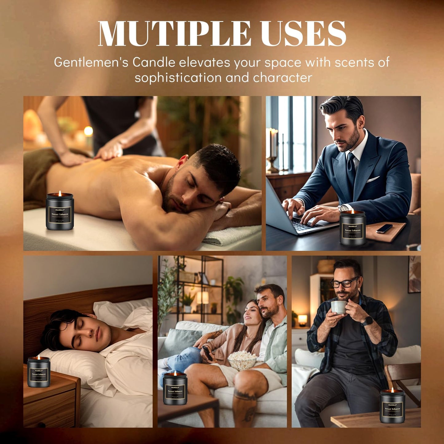 Hotel Scented Candles Set, 6 Pack Candles for Home Scented, Luxury Aromatherapy Jar Candle Gifts for Men & Women, Natural Soy Wax Long Lasting Candle Kit for Fathers Day, Birthday, Christmas