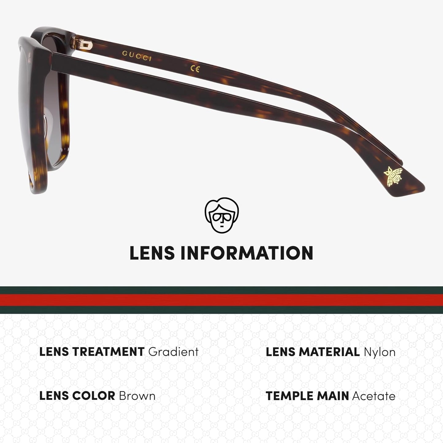 Gucci GG0022S Women Designer Square Shape Sunglasses: Square Frame Eyewear with Non-Polarized Lenses - Epitome of Luxury and Style