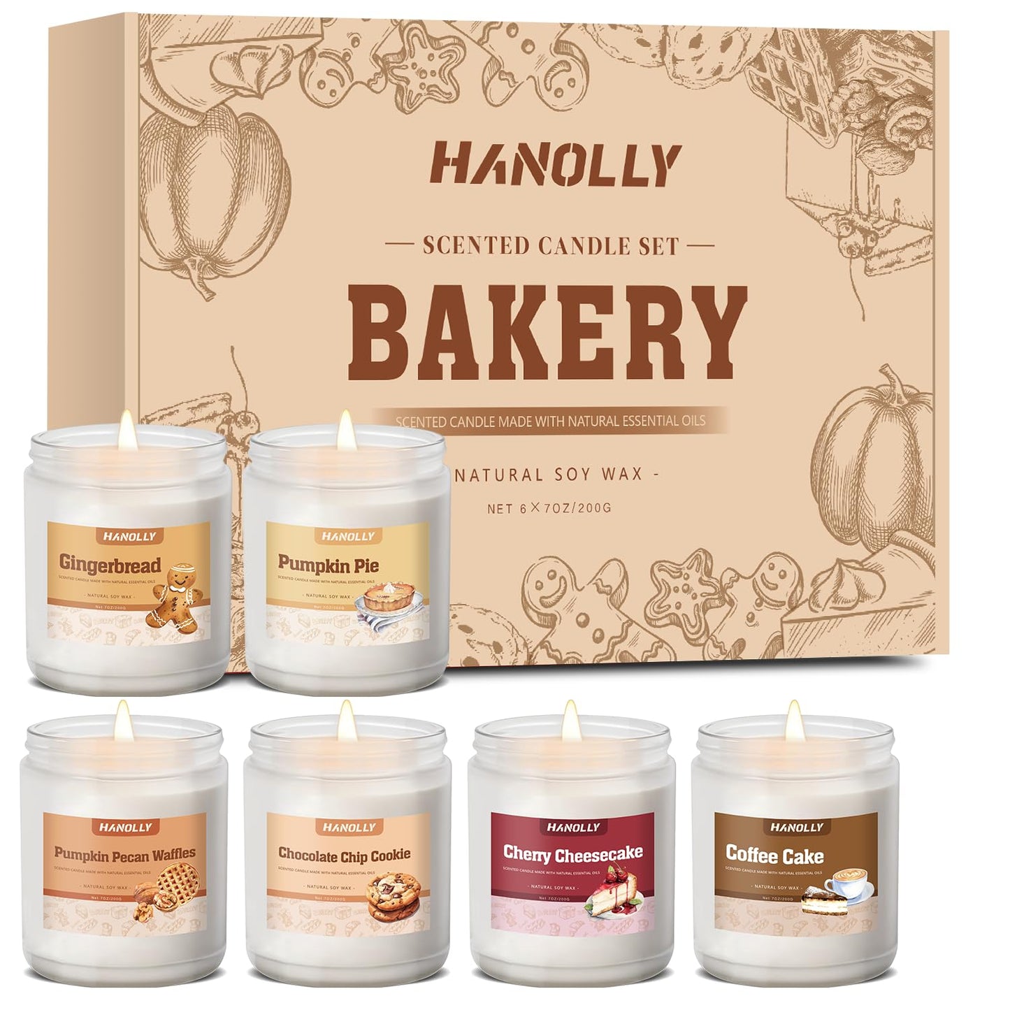 Hotel Scented Candles Set, 6 Pack Candles for Home Scented, Luxury Aromatherapy Jar Candle Gifts for Men & Women, Natural Soy Wax Long Lasting Candle Kit for Fathers Day, Birthday, Christmas