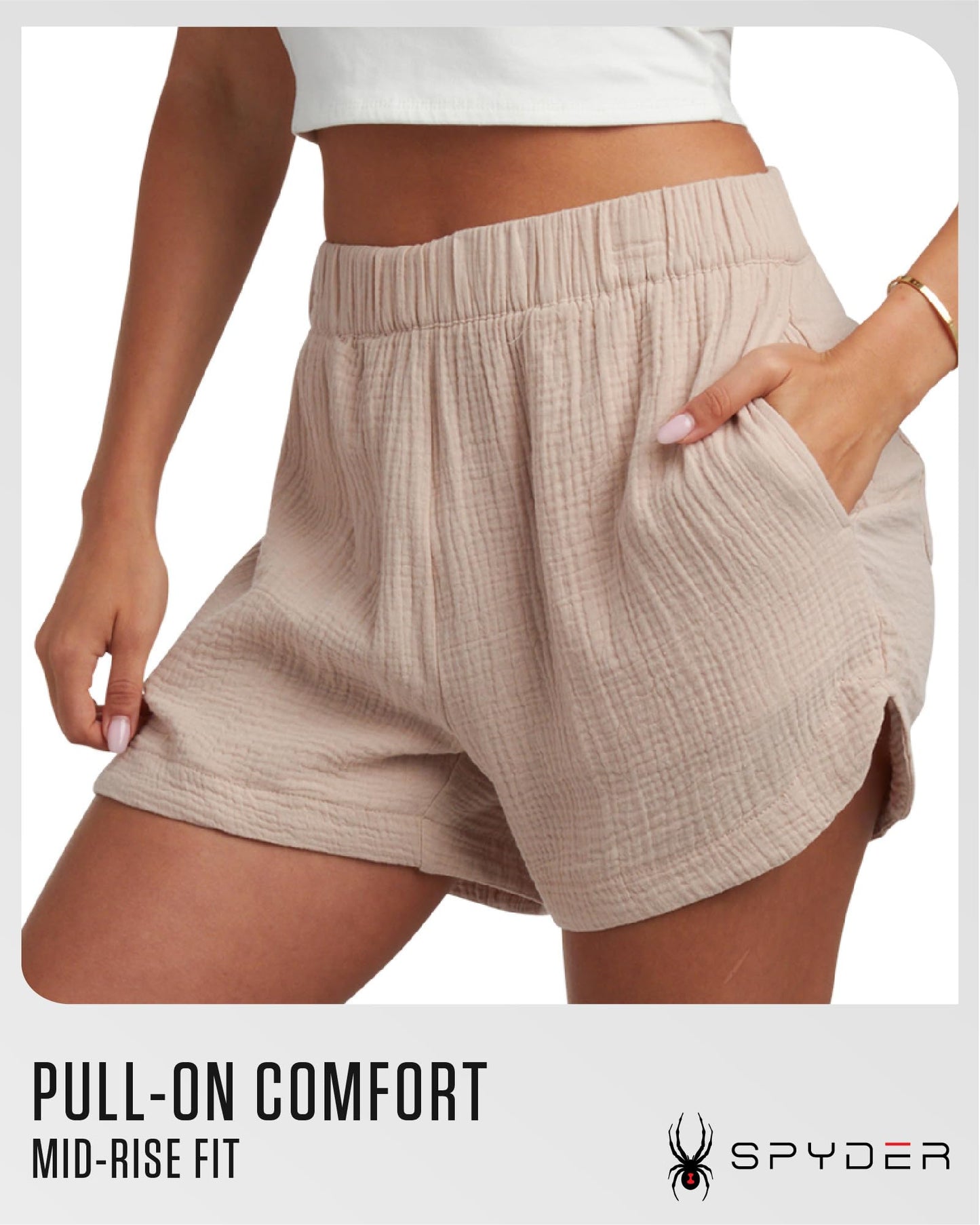 Spyder Womens Shorts - Lightweight Breathable Woven Pull On Shorts for Women with Side Pockets for Casual Daily Wear