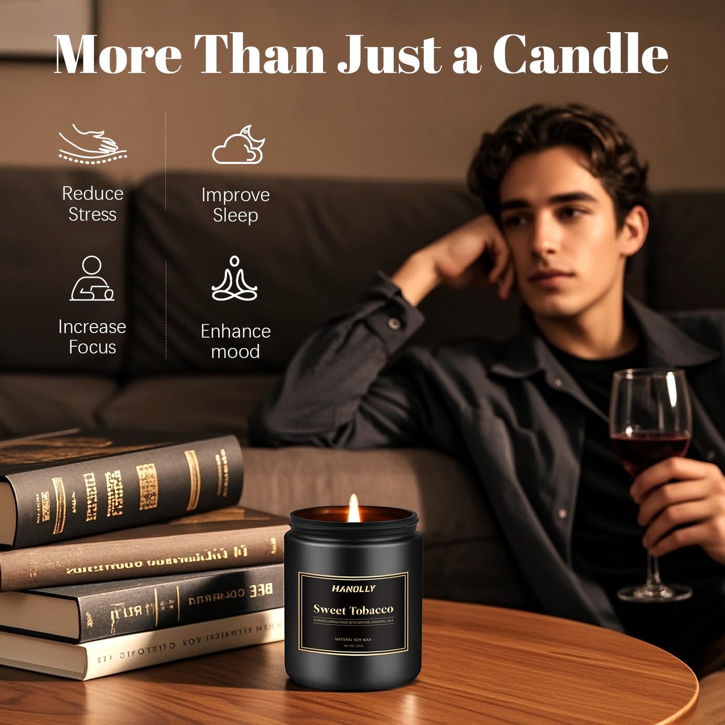 Hotel Scented Candles Set, 6 Pack Candles for Home Scented, Luxury Aromatherapy Jar Candle Gifts for Men & Women, Natural Soy Wax Long Lasting Candle Kit for Fathers Day, Birthday, Christmas
