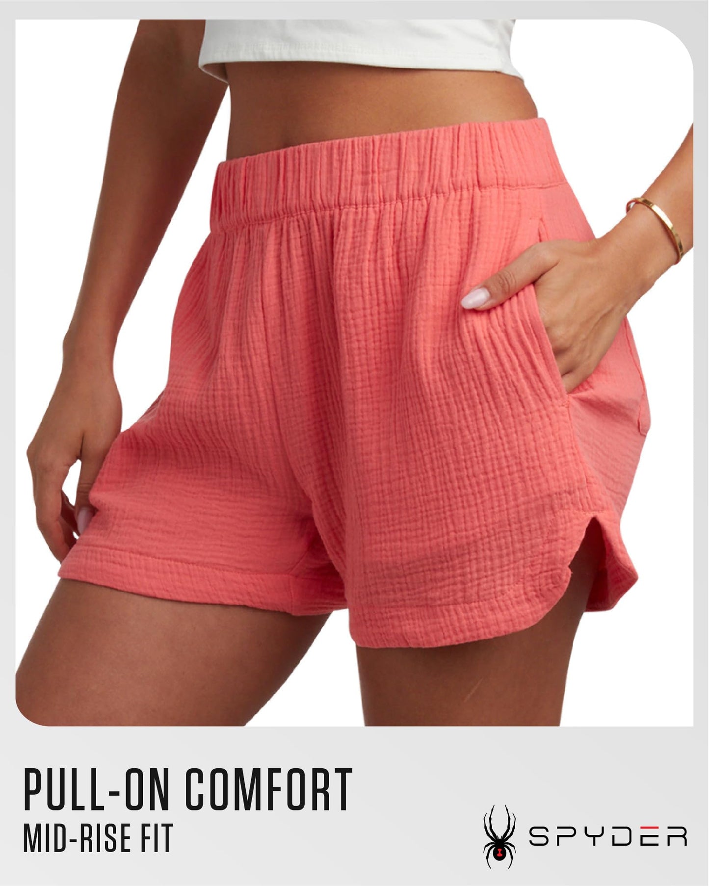 Spyder Womens Shorts - Lightweight Breathable Woven Pull On Shorts for Women with Side Pockets for Casual Daily Wear