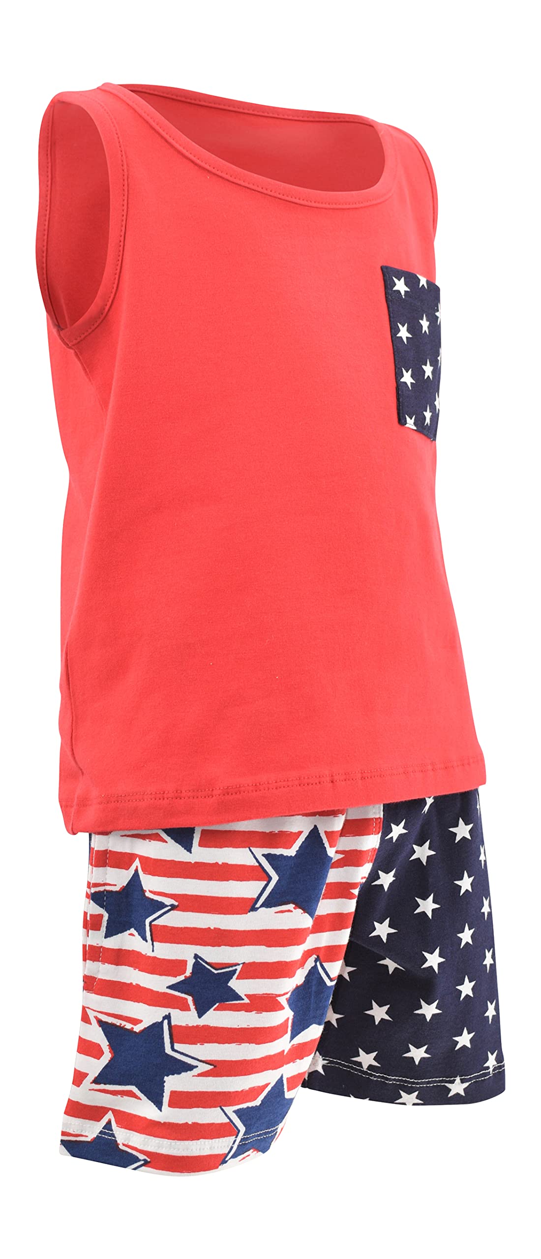 Unique Baby Boys Patriotic Stars Stripes 4th of July Short Set
