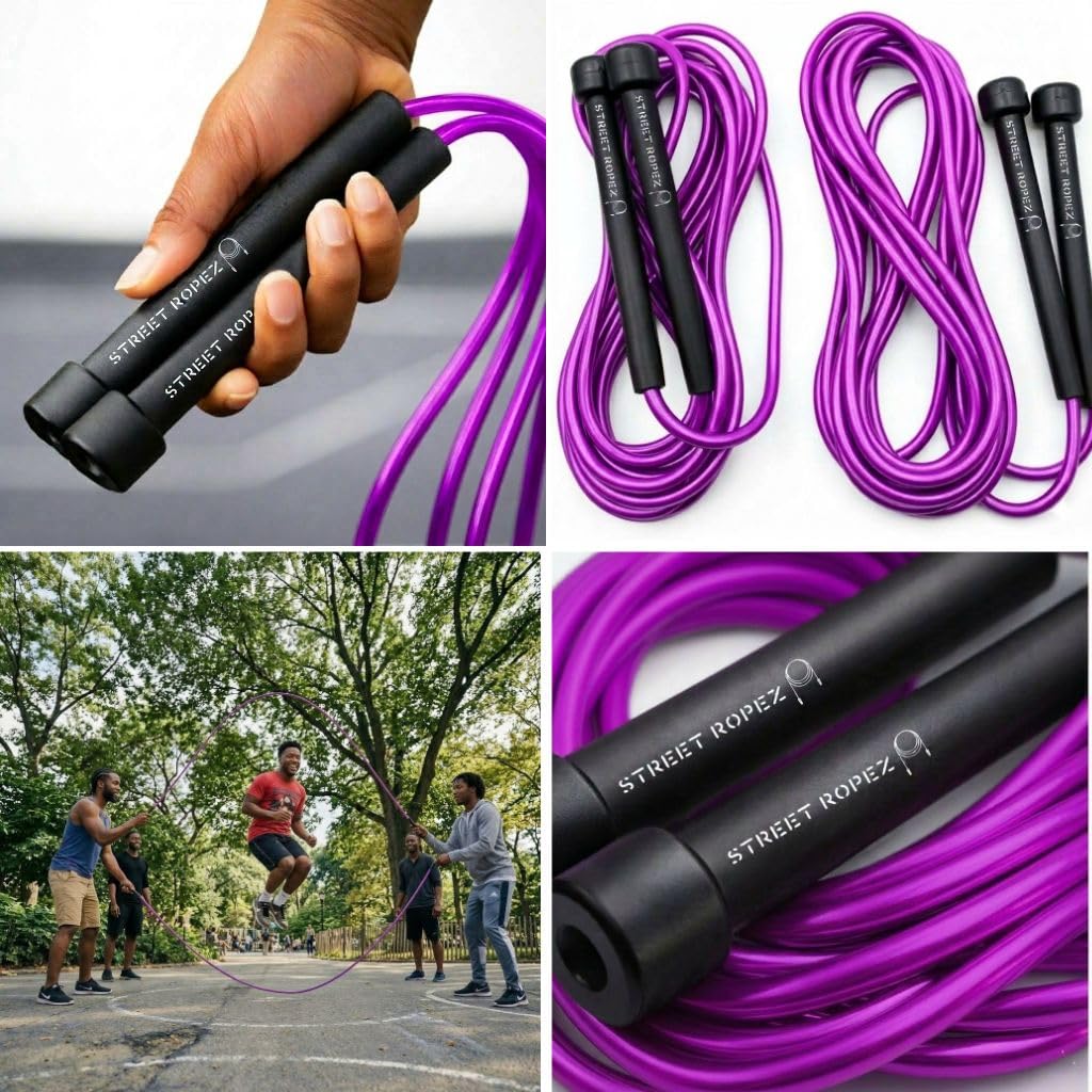 Street Ropez Royalty Double Dutch Jump Ropes (Set of 2) – 14 ft, Heavy-Weight, Tangle-Free, No Doubling Needed, Perfect for Beginners & Pros + Bonus Storage Bag