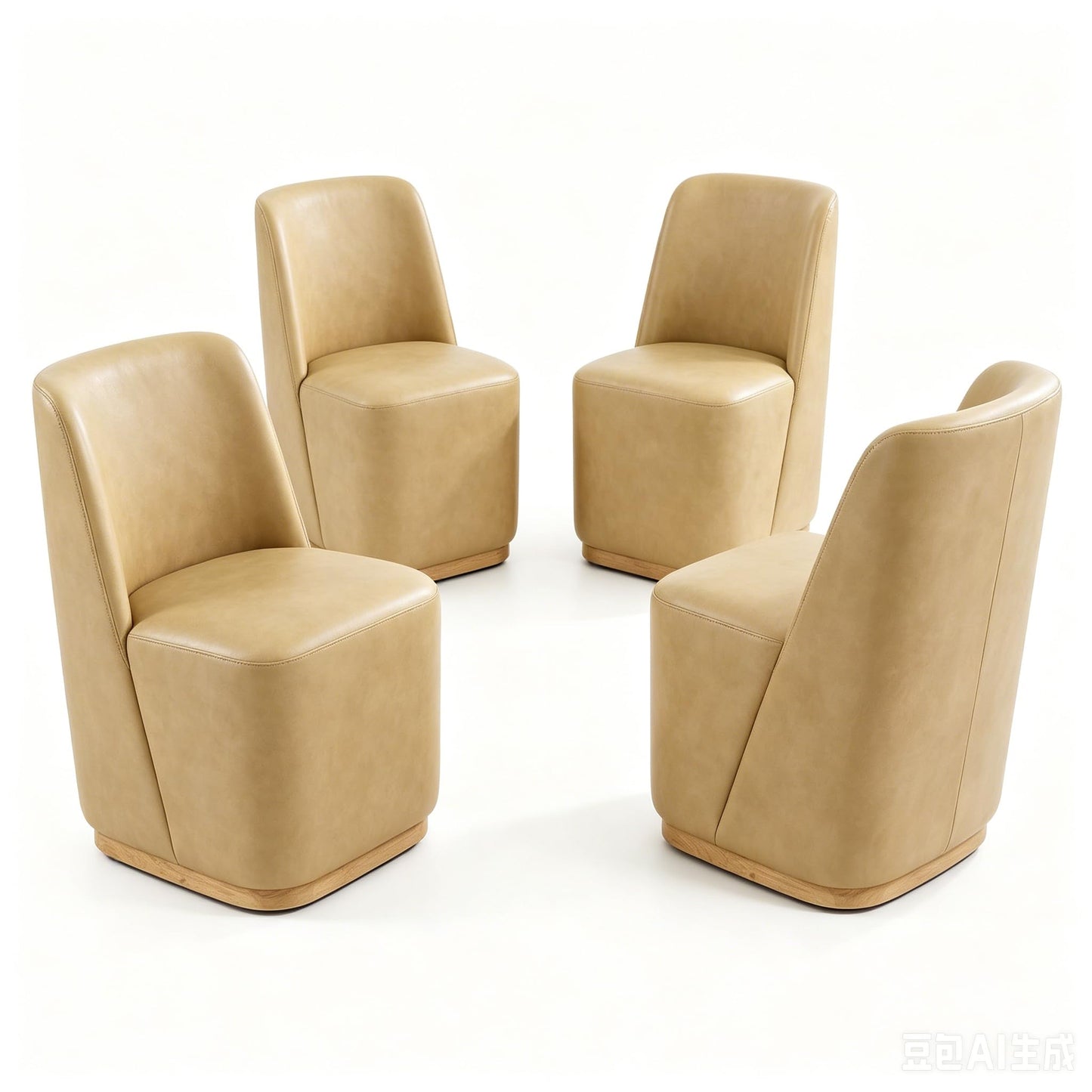 CHITA Upholstered Rolling Dining Chair with Casters Set of 2, Oatmeal | FSC Certified Modern Fabric Dining Chair with Casters, Boucle Dining Chairs for Reading Room Kitchen Dining Room