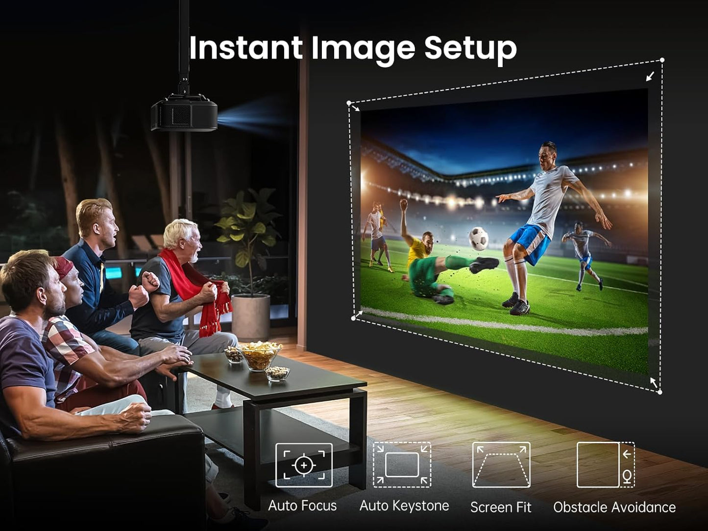 Yaber K3 Projector 1600 ANSI Smart Projector with Google TV, 30W Speaker Sound by JBL, Dolby Audio, Home/Outdoor Movie Projector with WiFi6 and Bluetooth, Auto Screen Adapation,Netflix 7000+app