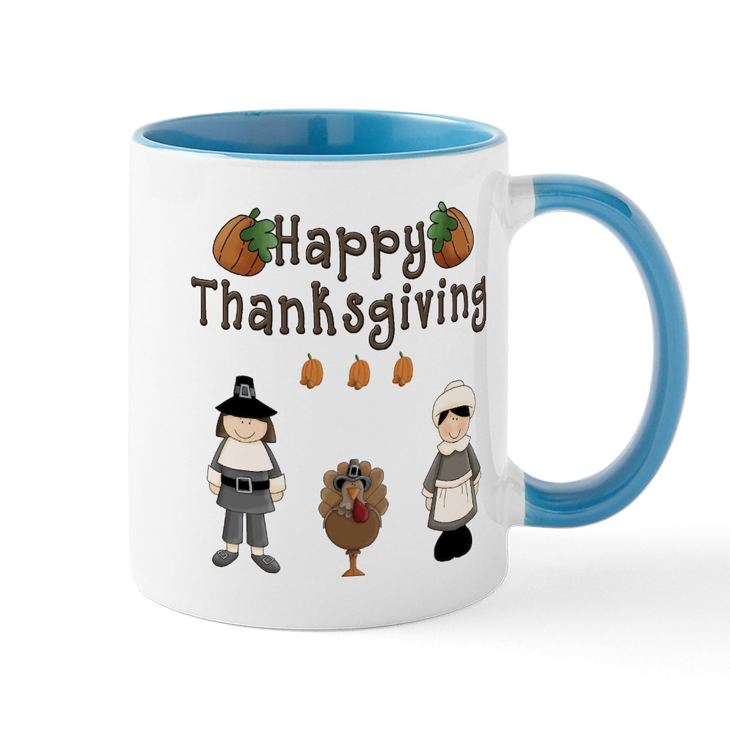CafePress Happy Thanksgiving Turkey Mugs 11 oz (325 ml) Ceramic Coffee Mug