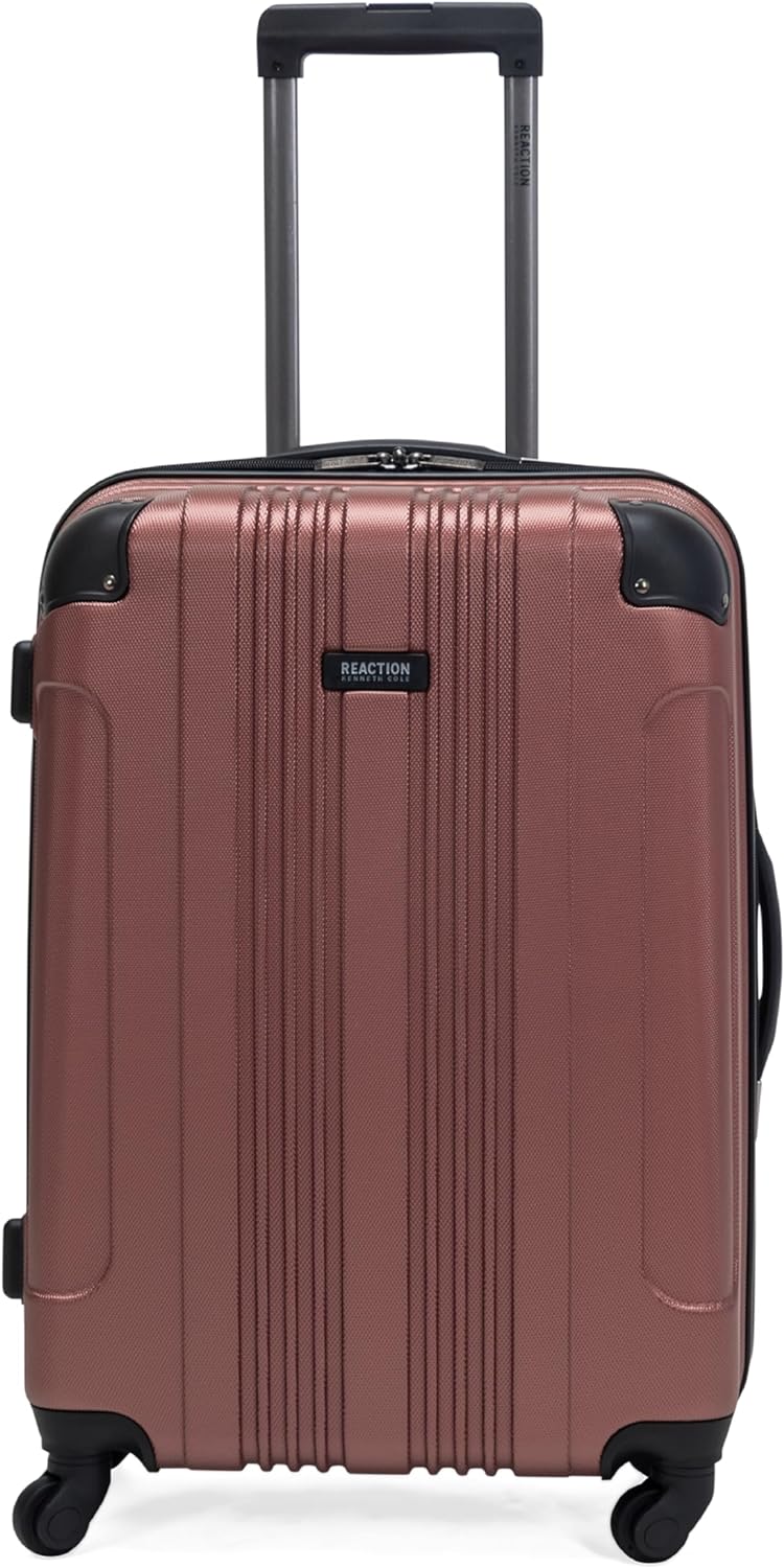 Kenneth Cole REACTION Out of Bounds Lightweight Hardshell 4-Wheel Spinner Luggage, Rose Gold, 2-Piece Set (20" & 28")