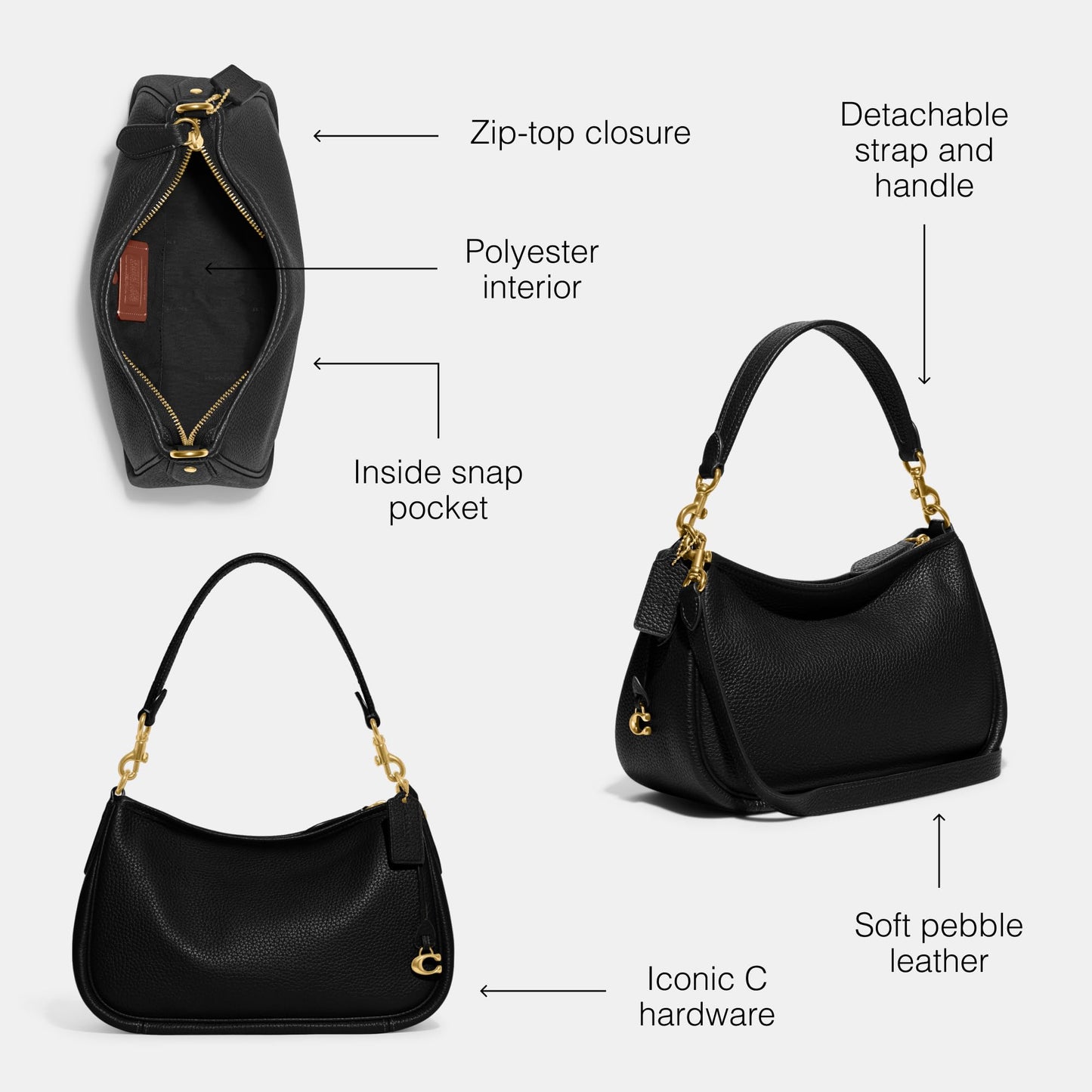 Coach Women's Soft Pebble Leather Cary Crossbody Bag