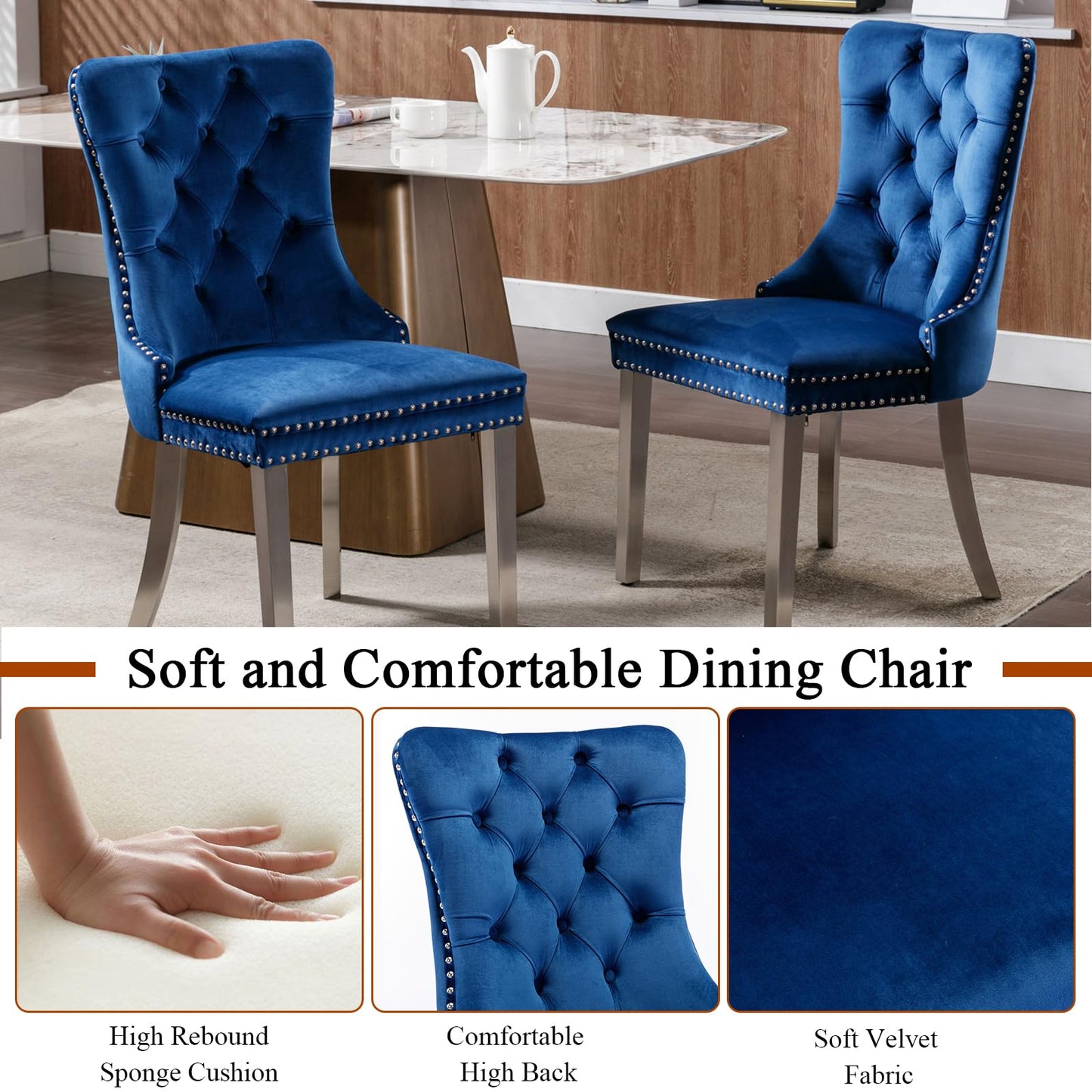 HomVent 70" Faux Marble Dining Table Set for 6, Rectangular Marble Top Kitchen Table Set, Kitchen & Dining Room Sets, Dining Table and Dining Chair