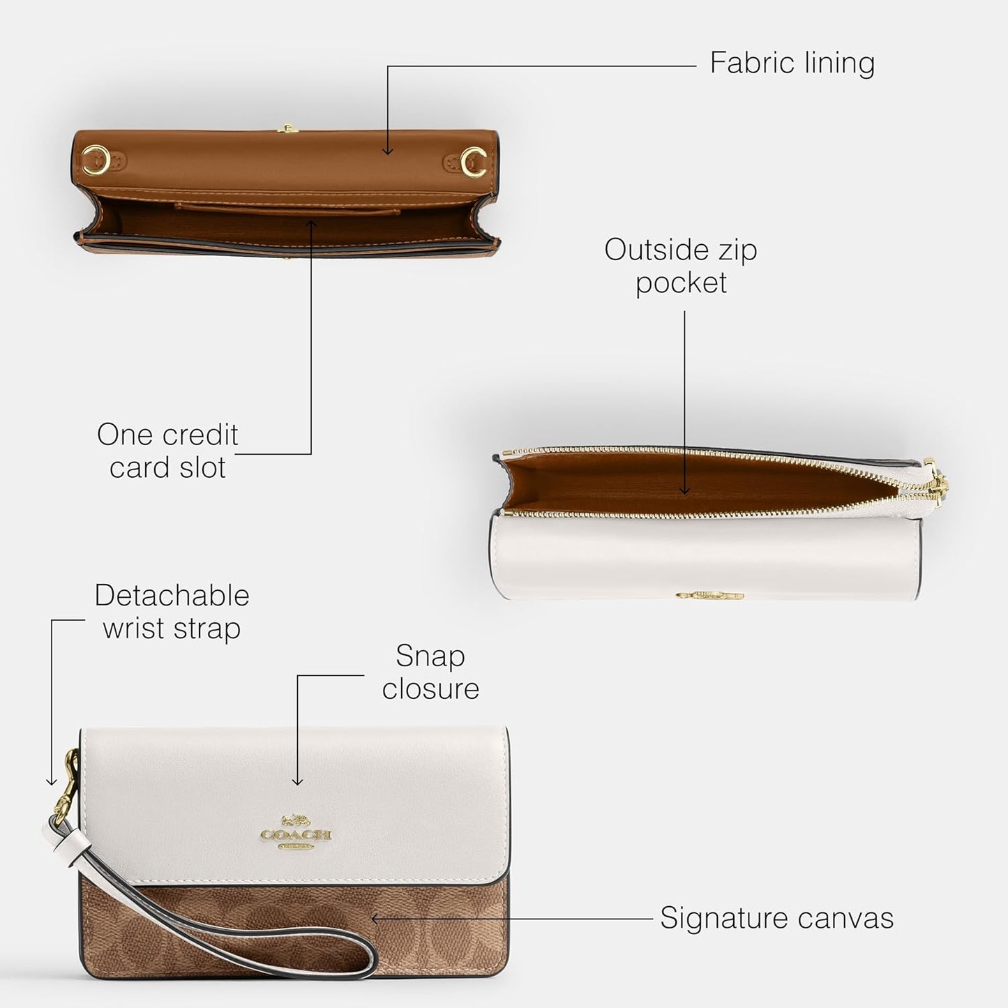 COACH womens Foldover Wristlet