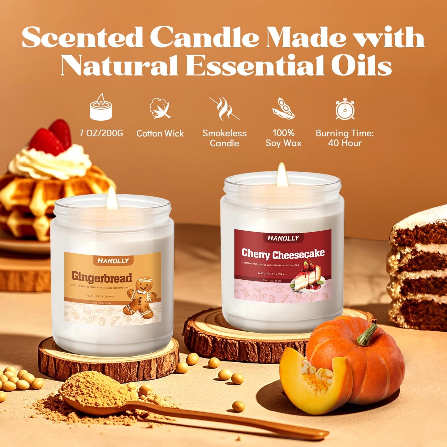 Hotel Scented Candles Set, 6 Pack Candles for Home Scented, Luxury Aromatherapy Jar Candle Gifts for Men & Women, Natural Soy Wax Long Lasting Candle Kit for Fathers Day, Birthday, Christmas