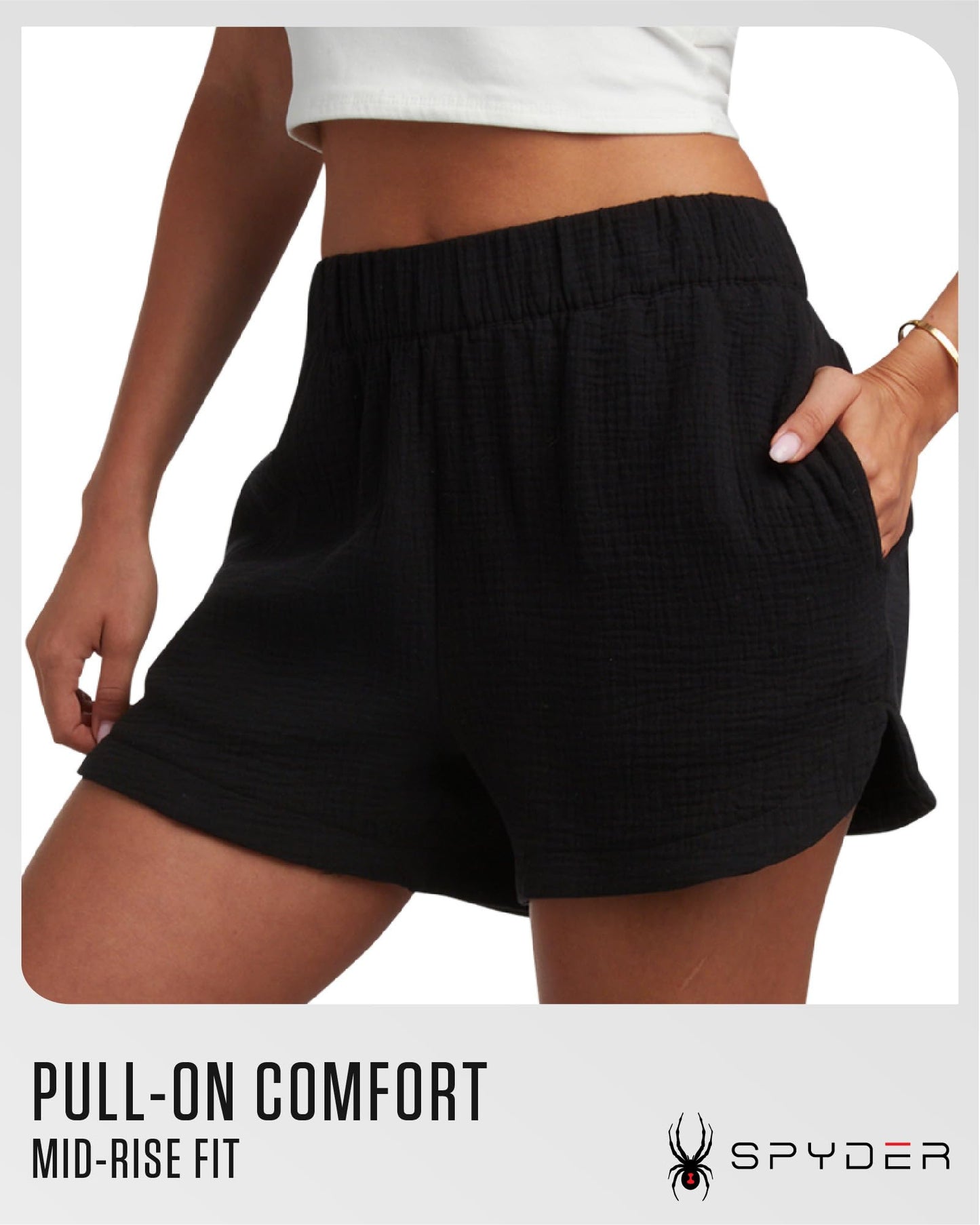 Spyder Womens Shorts - Lightweight Breathable Woven Pull On Shorts for Women with Side Pockets for Casual Daily Wear