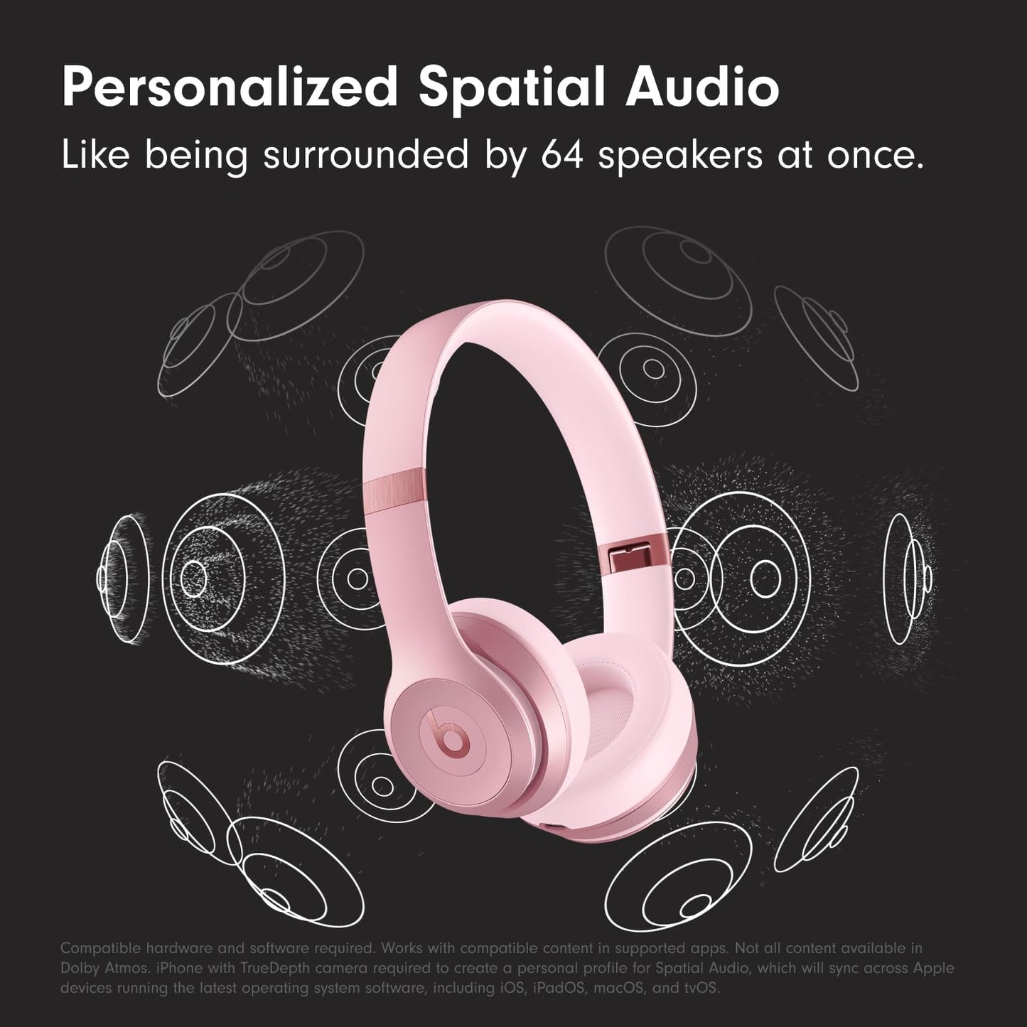 Beats Solo 4 - Wireless On-Ear Bluetooth Headphones, Up to 50-Hour Battery Life, Ultra-Lightweight Comfort, Powerful and Balanced Sound, Apple & Android Compatible - Black & Gold