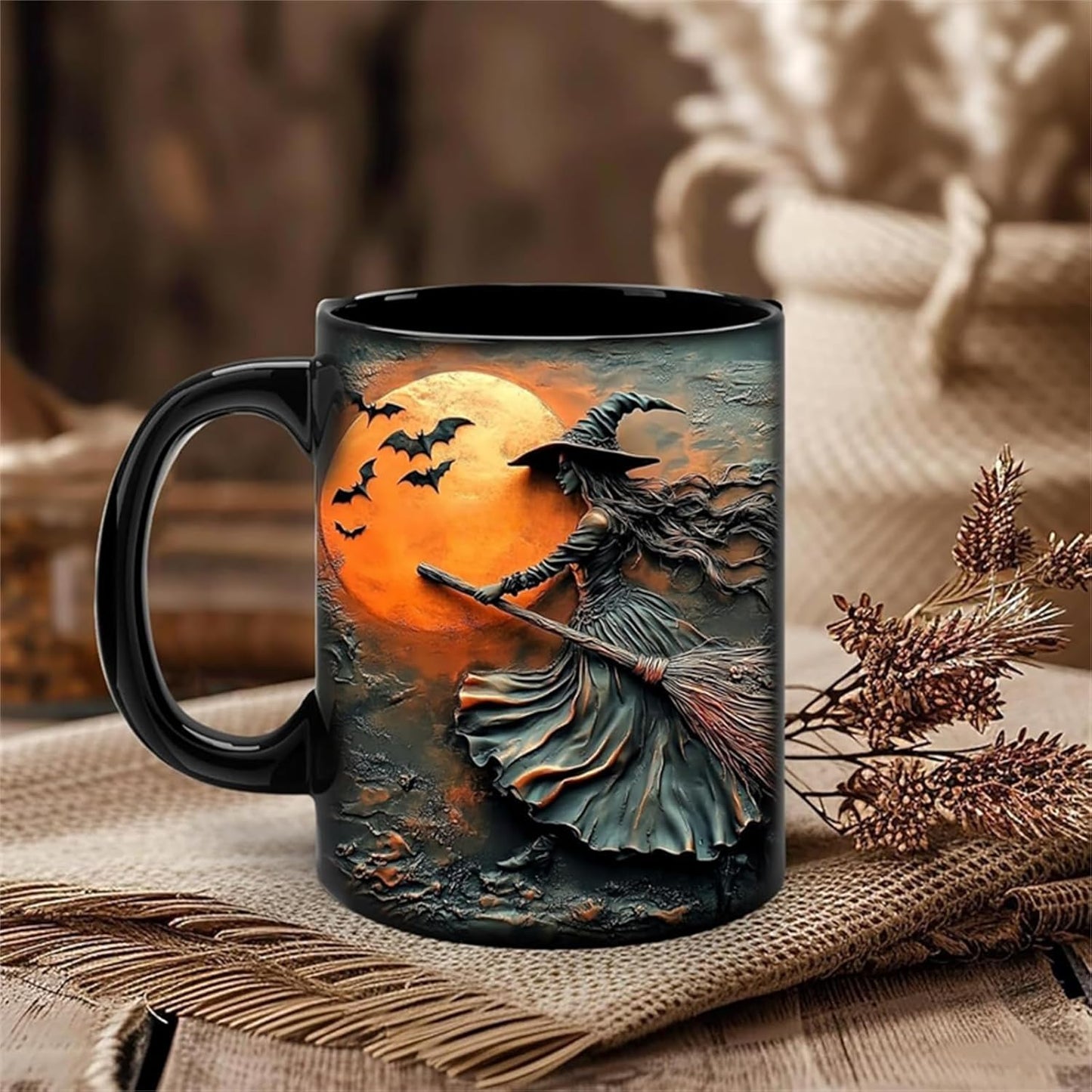 AICHENG Halloween Mug Witch Cauldron coffee Mug《The pattern is not 3D》