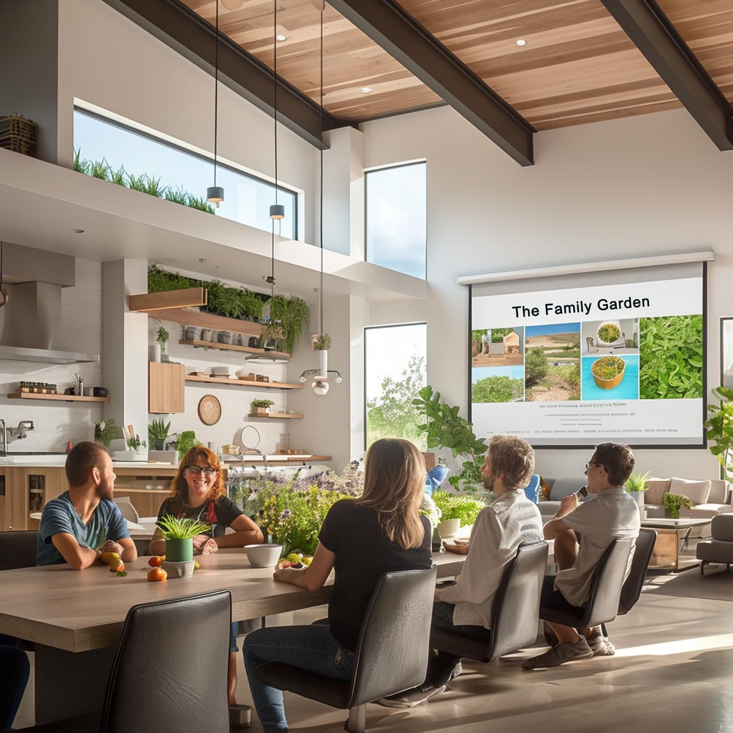 110" Motorized Projector Screen, Electric 16:9 Projector Screen with Remote Control, Indoor/Outdoor HD Movie Screen, Wall/Ceiling Mounted, Perfect for Home Office Theater TV, White