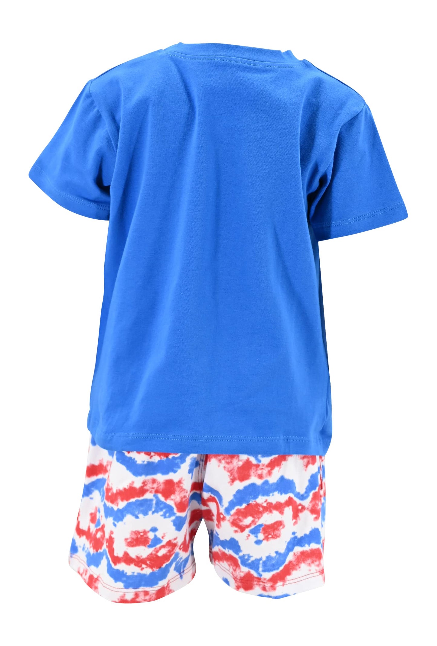 Boys 2pc Shorts Set Outfit Short Sleeve Shirt with Bold Applique Print and Shorts