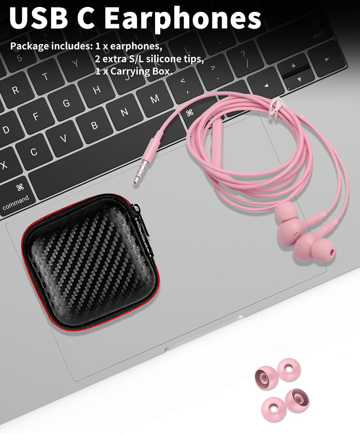 3.5mm Wired Earbuds with Mic for MacBook/Chormebook PC,Magnetic In Ear Buds