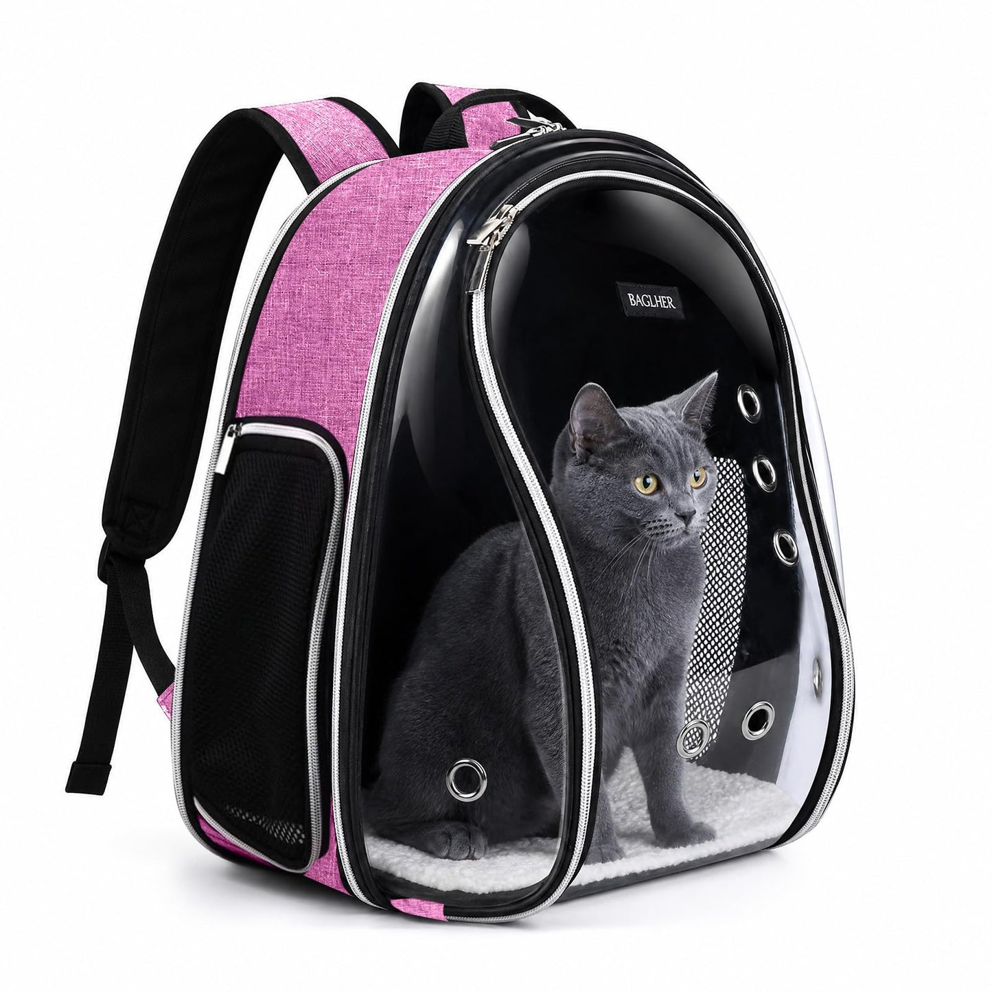 BAGLHER Cat and Dog Carrier Backpack Bubble - Fit Up to 18 Lbs - Airline-Approved Dog Backpack Carrier for Small Pets Puppies Dogs Bunny, Space Capsule Dog Carrier Backpack for Travel Outdoor Hiking, Purple