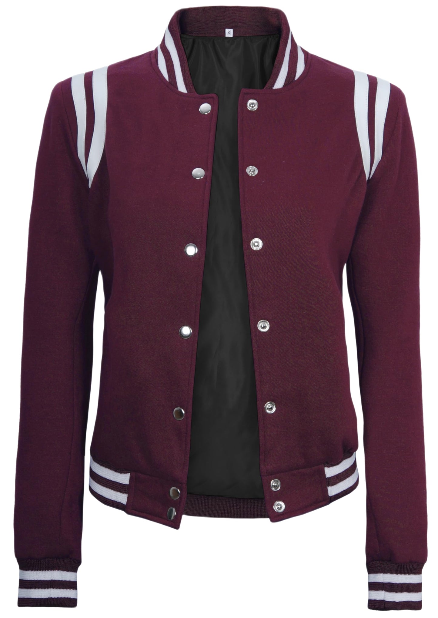 Decrum Varsity Jacket Women – Lightweight Soft Fleece Highschool Baseball Letterman Style Womens Bomber Jackets