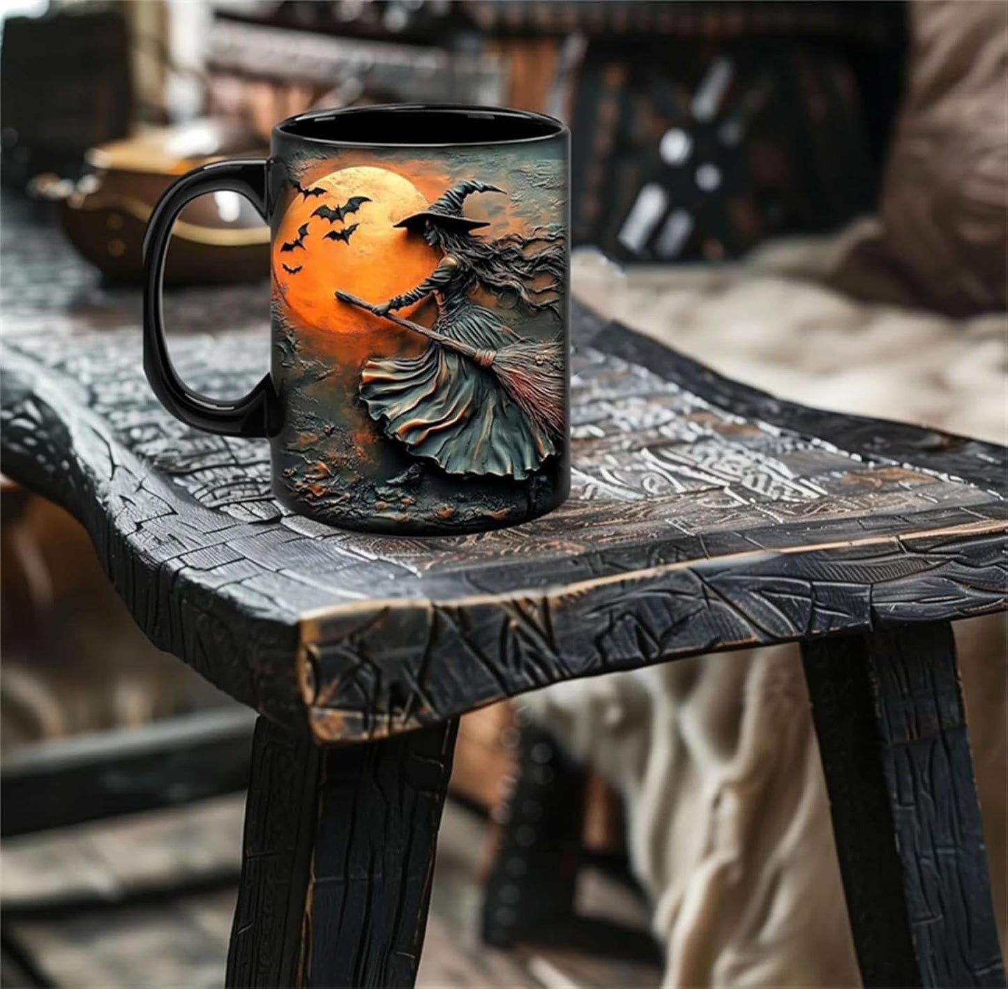 AICHENG Halloween Mug Witch Cauldron coffee Mug《The pattern is not 3D》