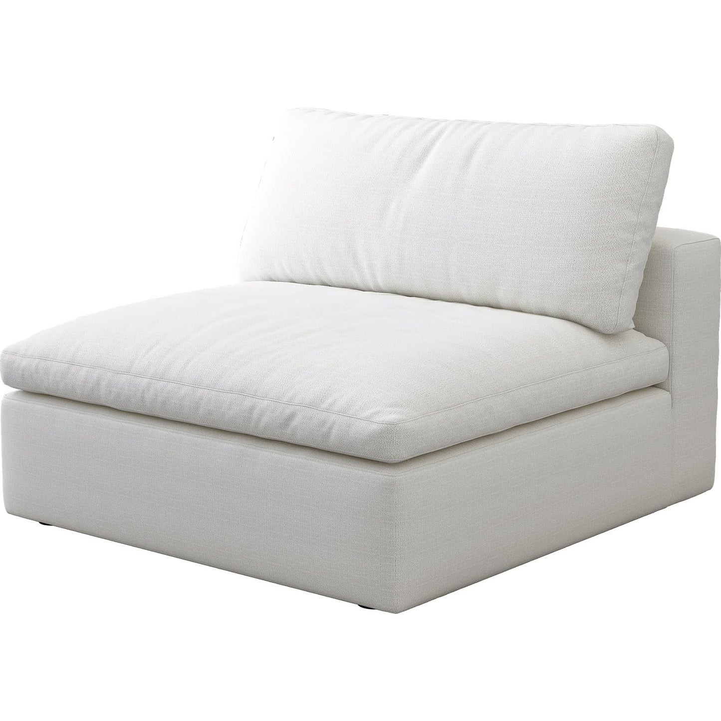 Cloud Modular Sectional Sofa with Storage Ottoman,120" L Shaped Sectional Couches for Living Room,Down Filled Comfort Minimalist Deep Sofa Couches for Office Apartment (White, 3 Seater+1 Ottoman)