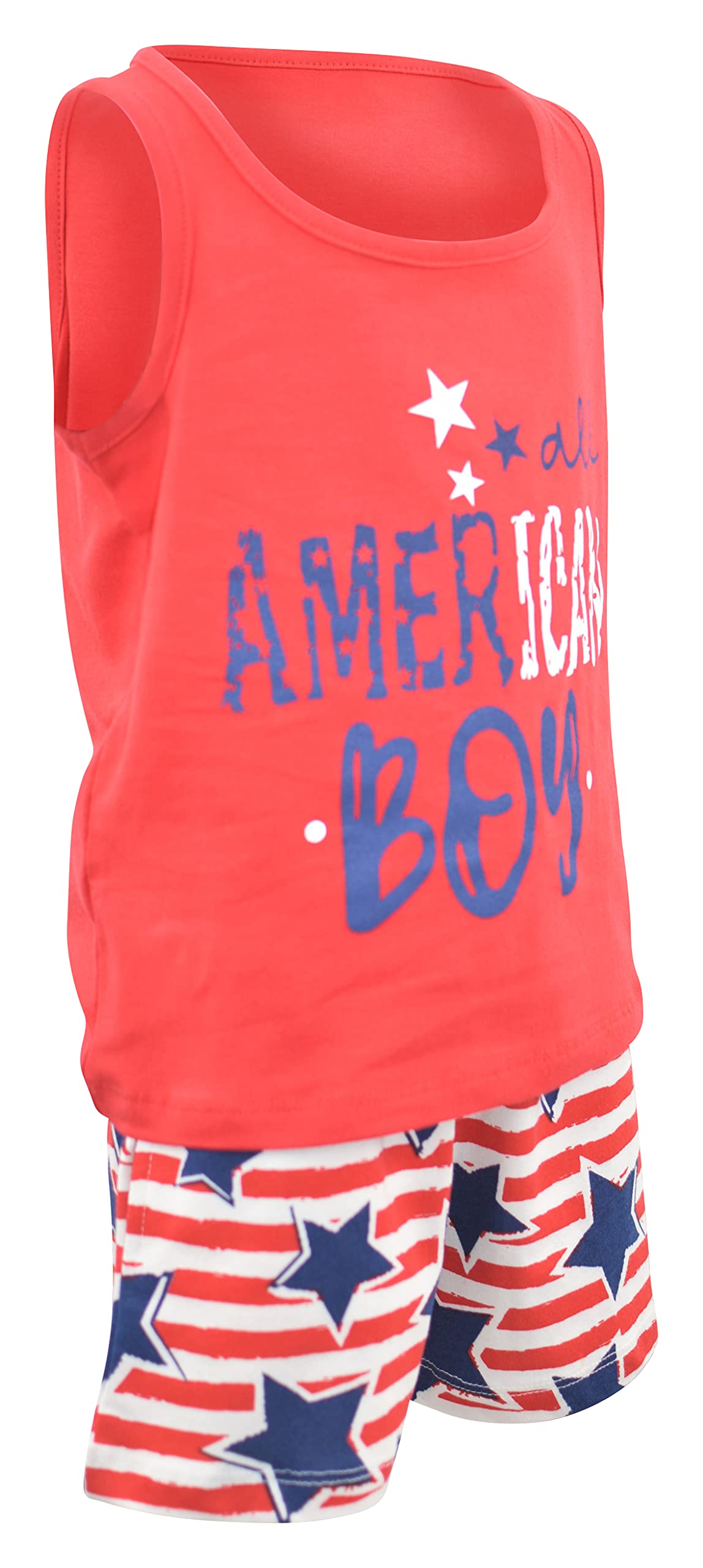 Unique Baby Boys American Boy 4th of July 2pc Tank Shorts Set