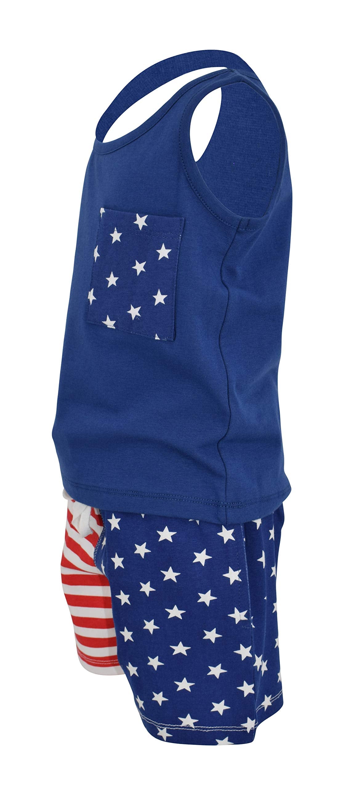 Unique Baby Boys Patriotic Stars Stripes 4th of July Short Set