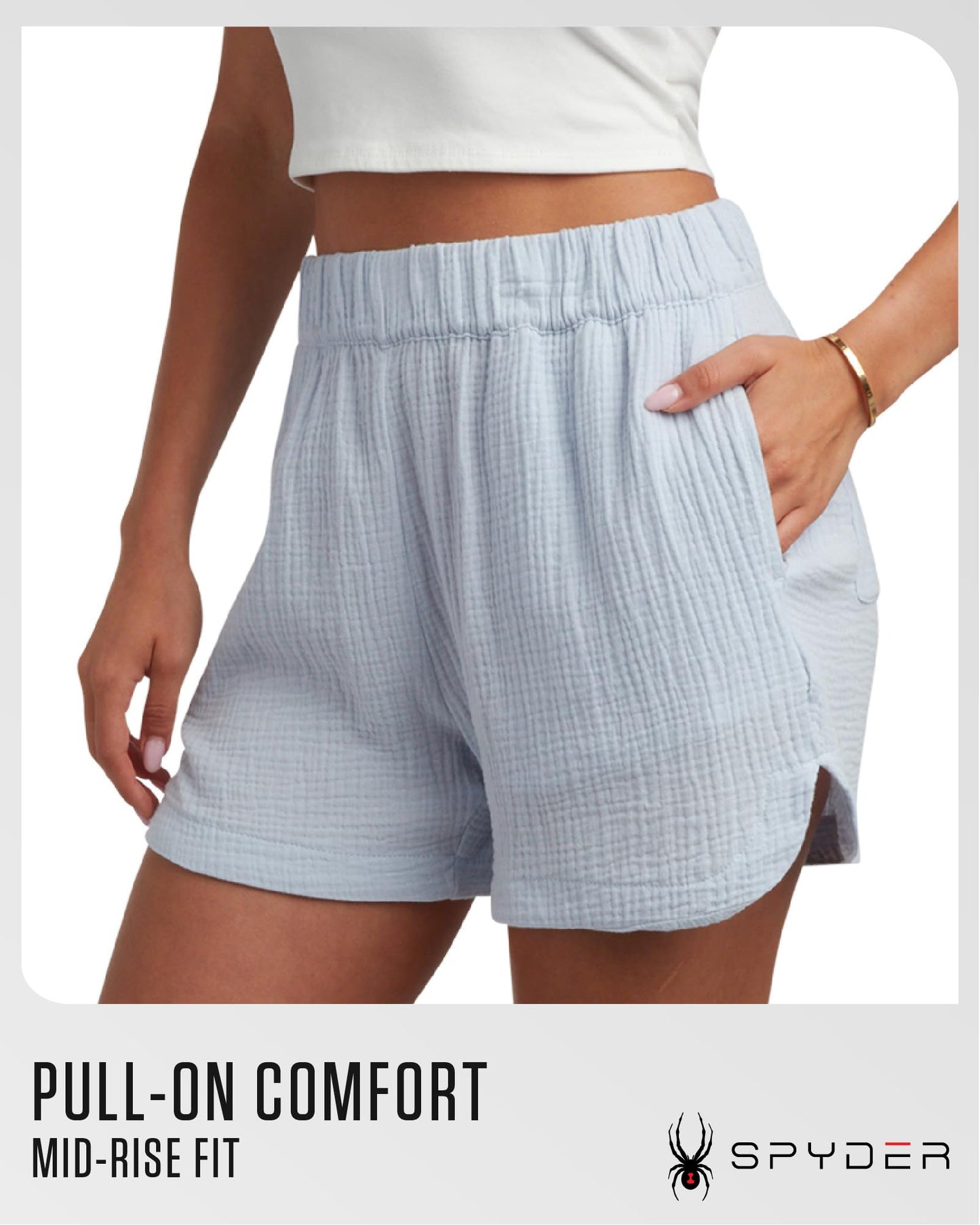 Spyder Womens Shorts - Lightweight Breathable Woven Pull On Shorts for Women with Side Pockets for Casual Daily Wear