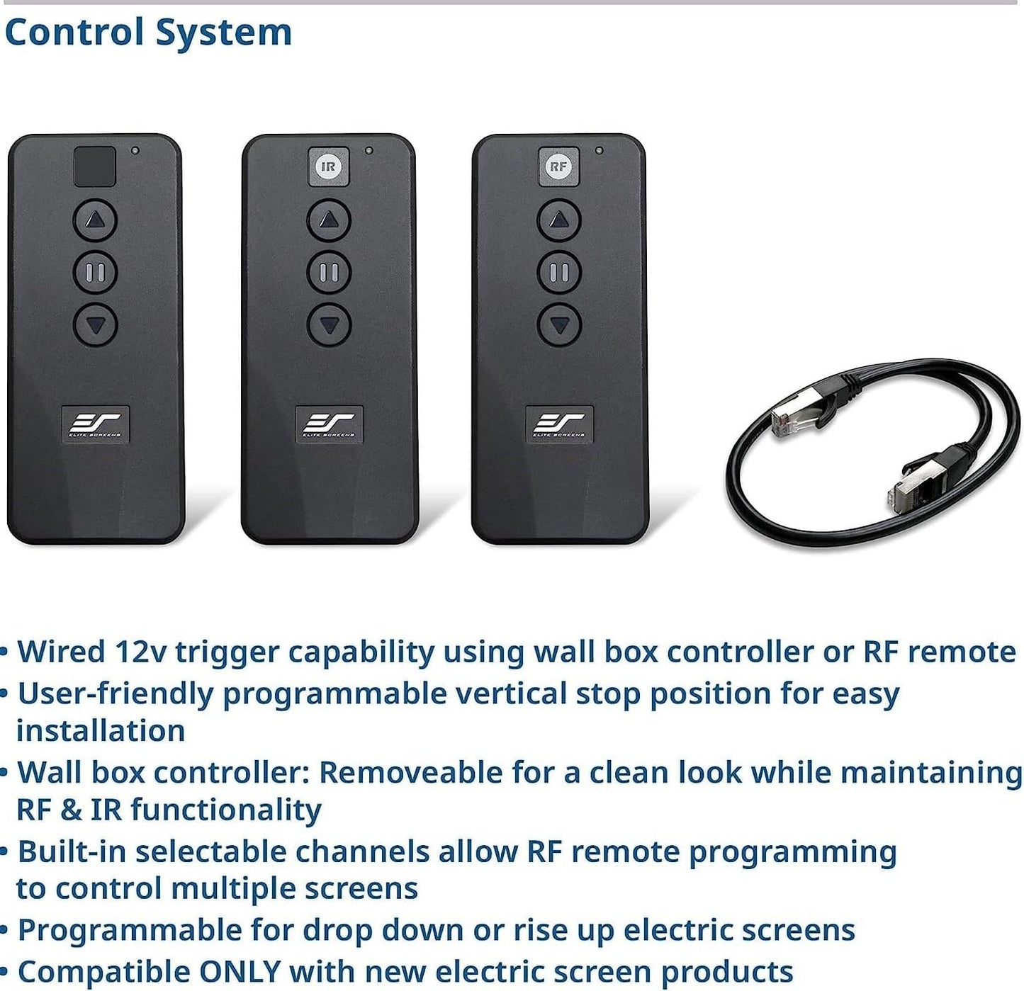 Projector Screen Elite Screens Spectrum RC1 Remote, 180-INCH Diag 16:9, Motorized Projection Screen Movie Home Theater 4K/8K Ultra HD Ready, ELECTRIC180H2