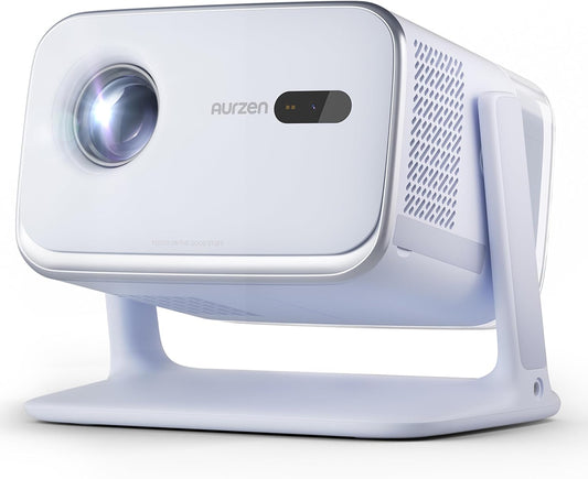 BOOM mini 4-in-1 Smart Projector Built-in Google TV, 10,000+ Apps, Real-Time Focus & Keystone, 20W Speakers DoIby Audio, 500 ANSI Lumens Outdoor Movie Projector with WiFi and Bluetooth, Black