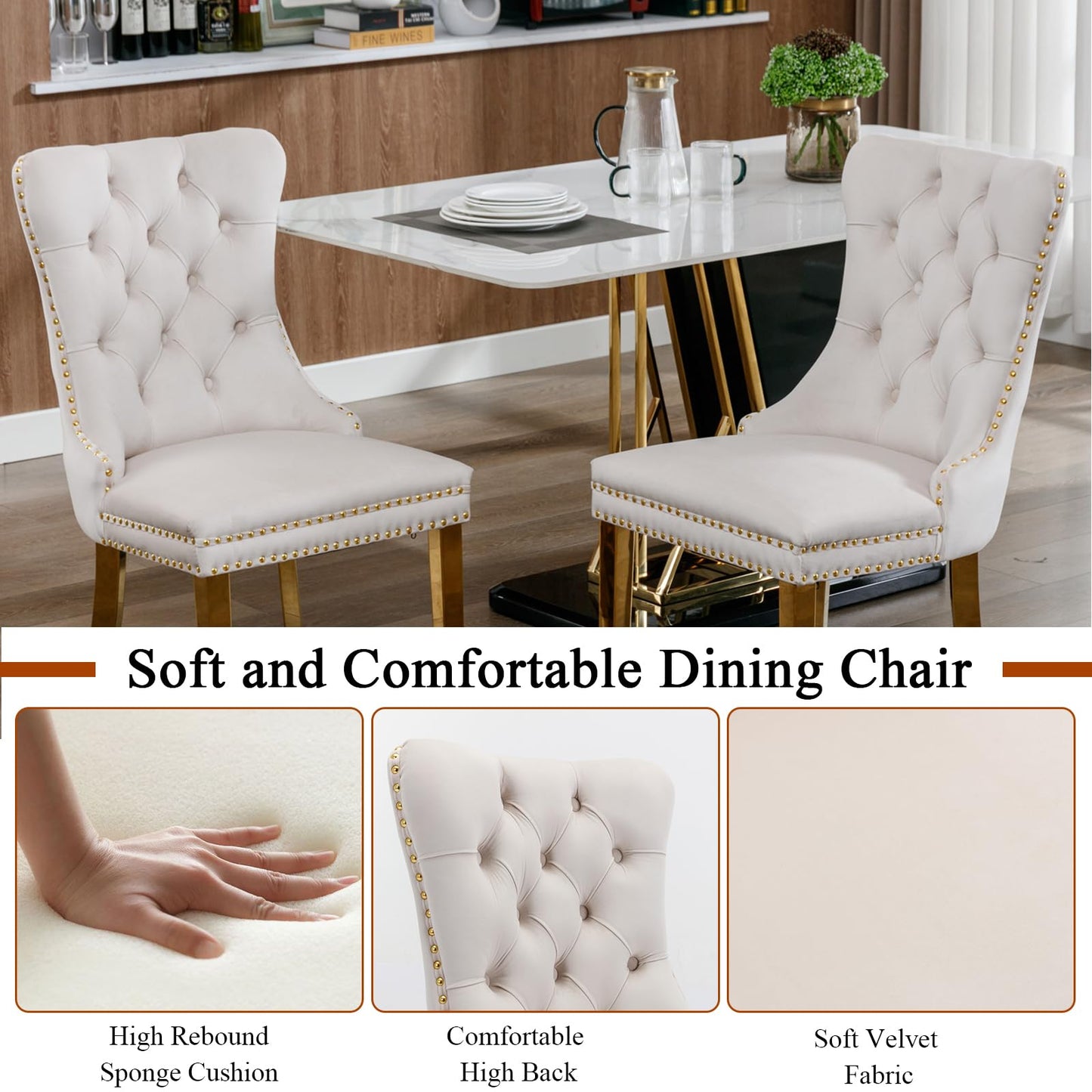 HomVent 70" Faux Marble Dining Table Set for 6, Rectangular Marble Top Kitchen Table Set, Kitchen & Dining Room Sets, Dining Table and Dining Chair