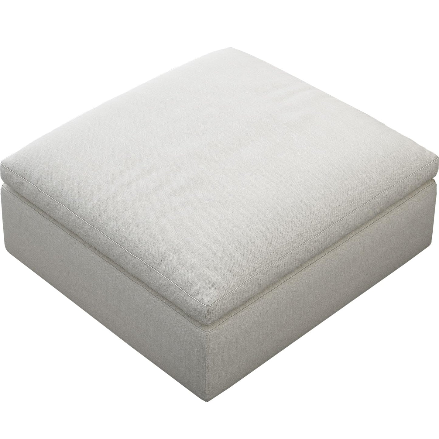 Cloud Modular Sectional Sofa with Storage Ottoman,120" L Shaped Sectional Couches for Living Room,Down Filled Comfort Minimalist Deep Sofa Couches for Office Apartment (White, 3 Seater+1 Ottoman)