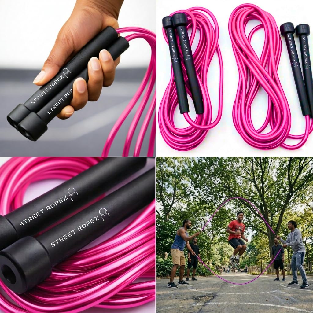 Street Ropez Royalty Double Dutch Jump Ropes (Set of 2) – 14 ft, Heavy-Weight, Tangle-Free, No Doubling Needed, Perfect for Beginners & Pros + Bonus Storage Bag