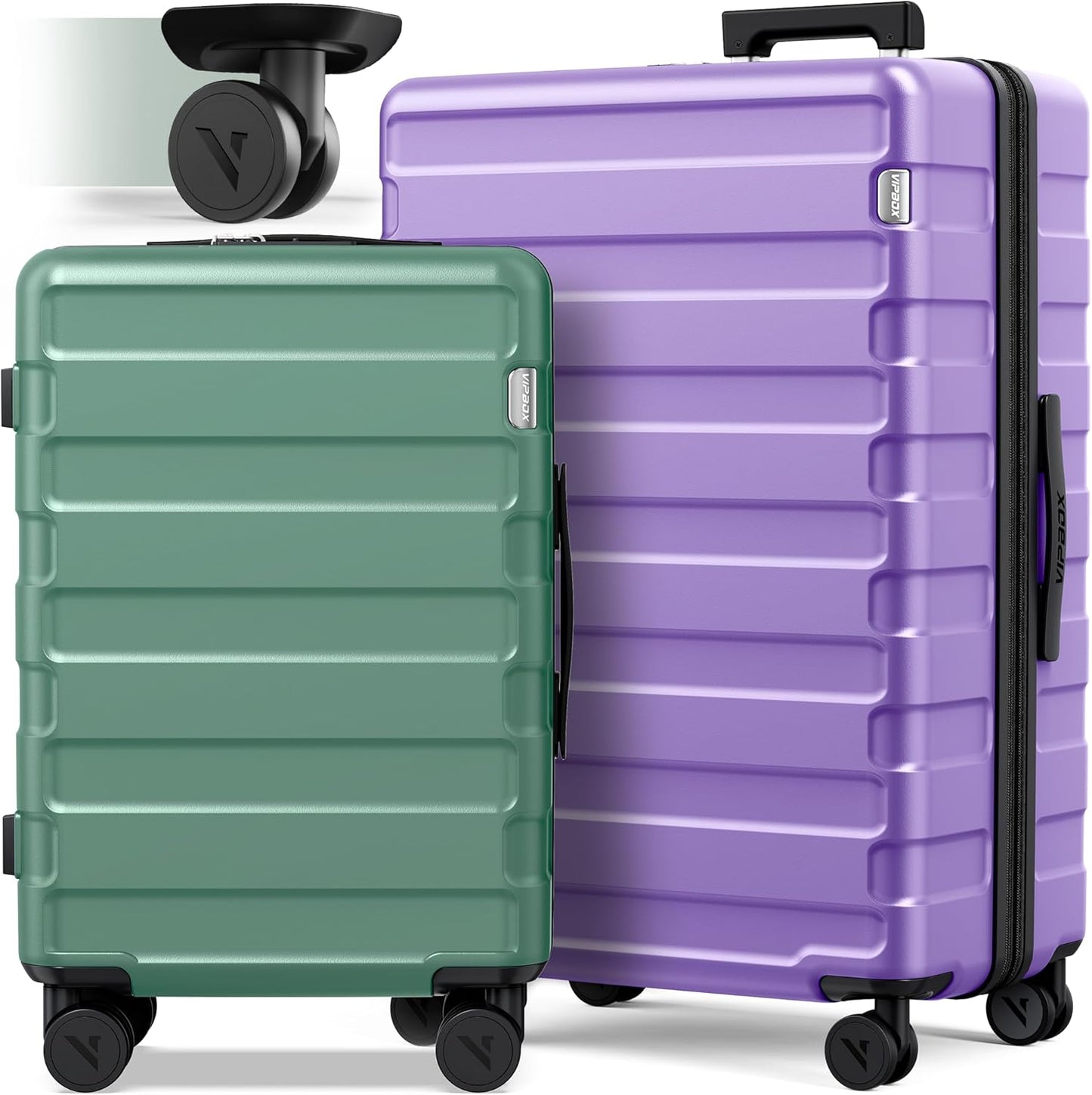 Luggage Sets 3 Piece (3-YEARS VIP SERVICE) Hardside Expandable Lightweight Premium Polycarbonate Simple Beautiful Travel Suitcase with Wheels x1 TSA Approved Lock for Women Men, Green