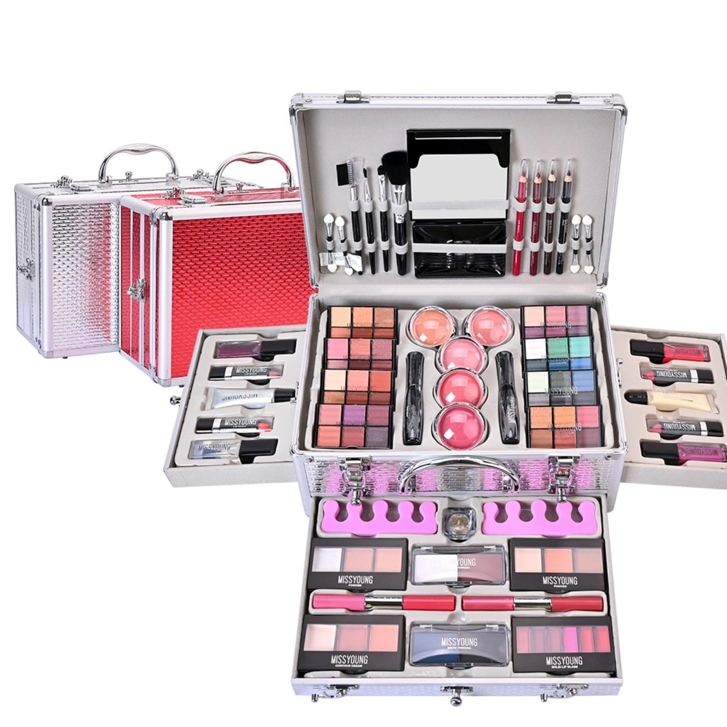 All-in-one Holiday Make up Gift Set | Makeup Kit for Women Full Kit Essential Starter Bundle Include Eyeshadow Palette Lipstick Blush Foundation Concealer Face Powder Mascara Lipgloss Brush