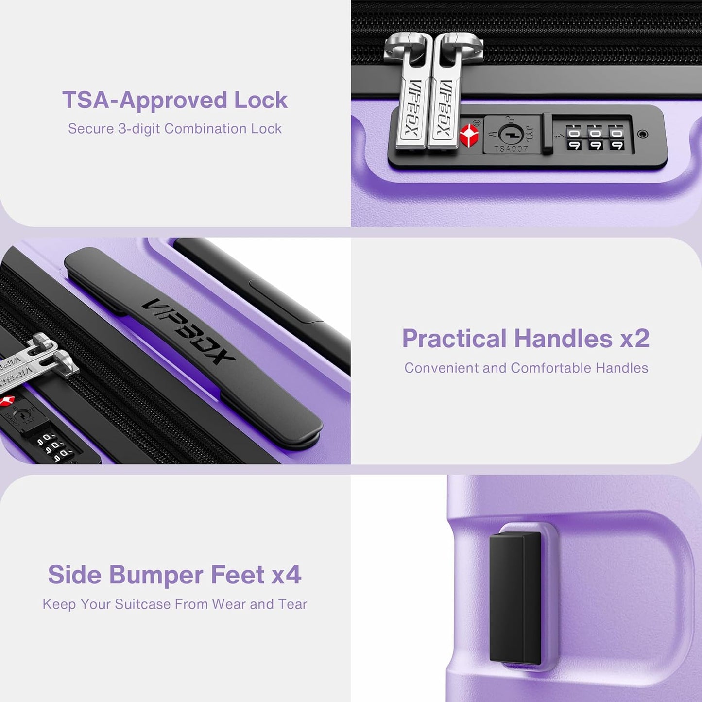 Luggage Sets 3 Piece (3-YEARS VIP SERVICE) Hardside Expandable Lightweight Premium Polycarbonate Simple Beautiful Travel Suitcase with Wheels x1 TSA Approved Lock for Women Men, Green