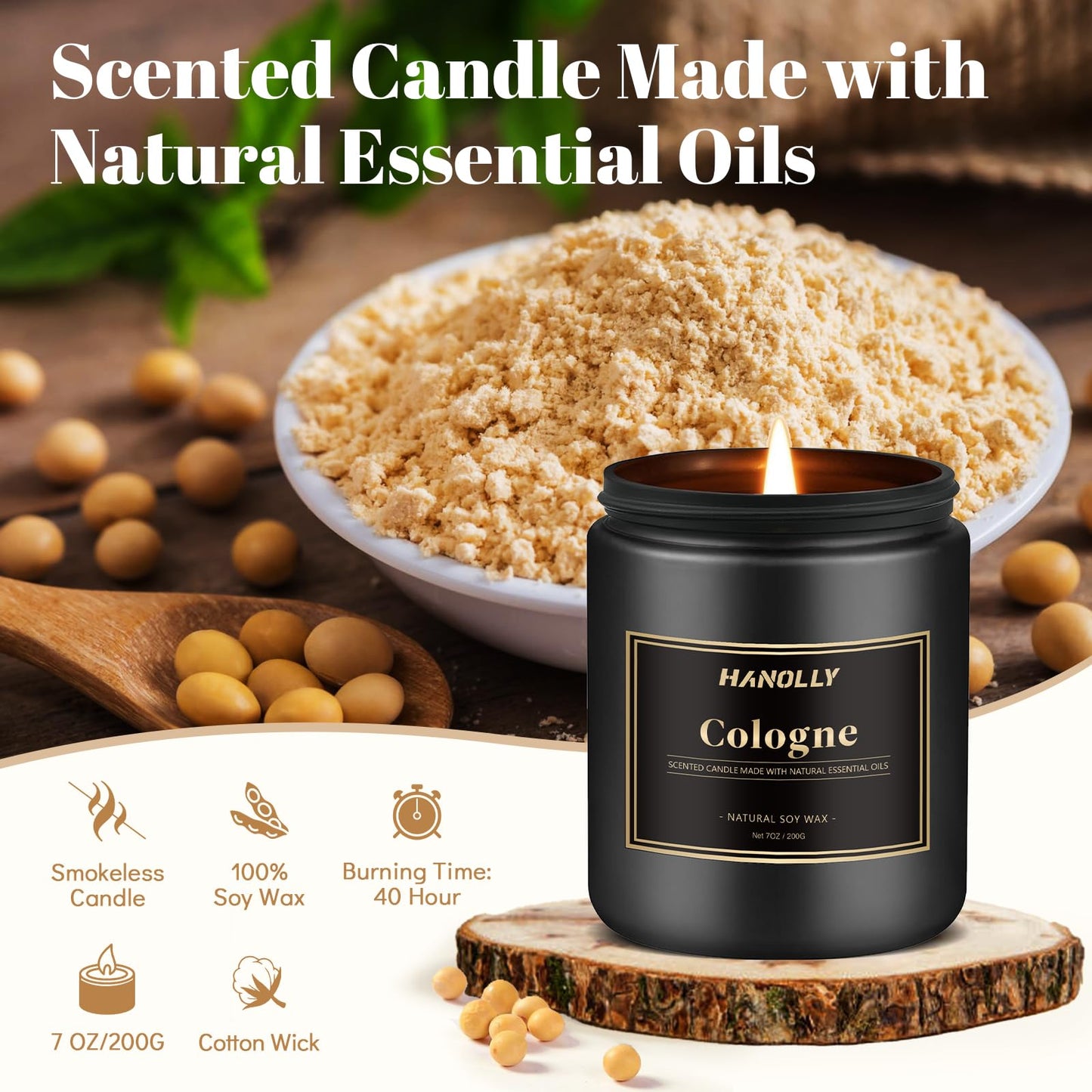 Hotel Scented Candles Set, 6 Pack Candles for Home Scented, Luxury Aromatherapy Jar Candle Gifts for Men & Women, Natural Soy Wax Long Lasting Candle Kit for Fathers Day, Birthday, Christmas