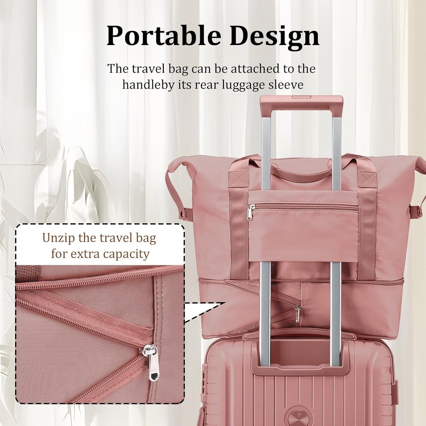 Joyway Luggage Sets 5 Piece PP Hardshell Carry on Suitcase, Travel Lightweight Carry-on with Double Spinner Wheels and TSA Lock, Purple