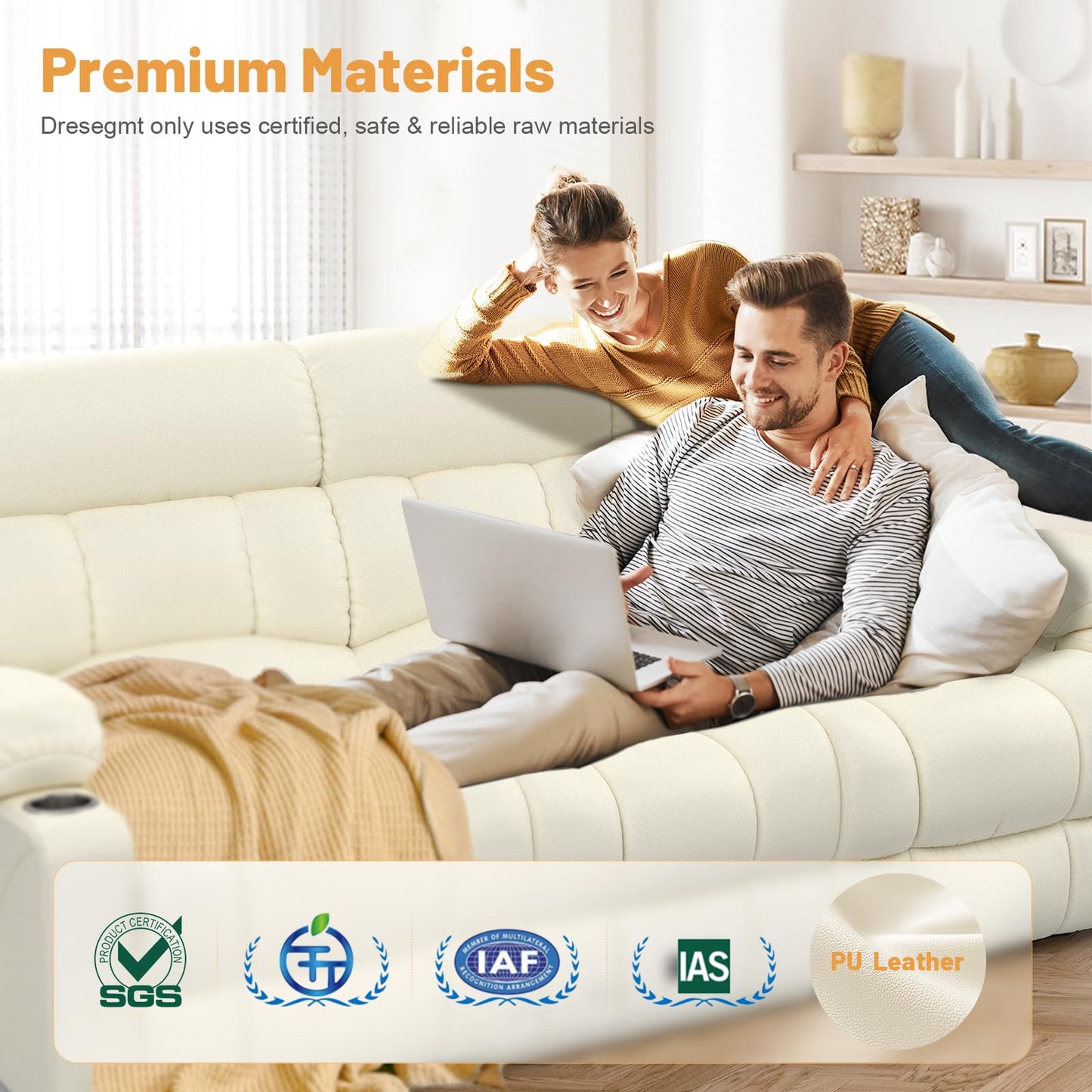 Loveseat Recliner Sofa, Flip Middle Backrest Design 3 Seat Reclining Sofa with Storage Drawer, USB Ports & Cup Holders, Manual Couch for Living Room/RV (Gray)